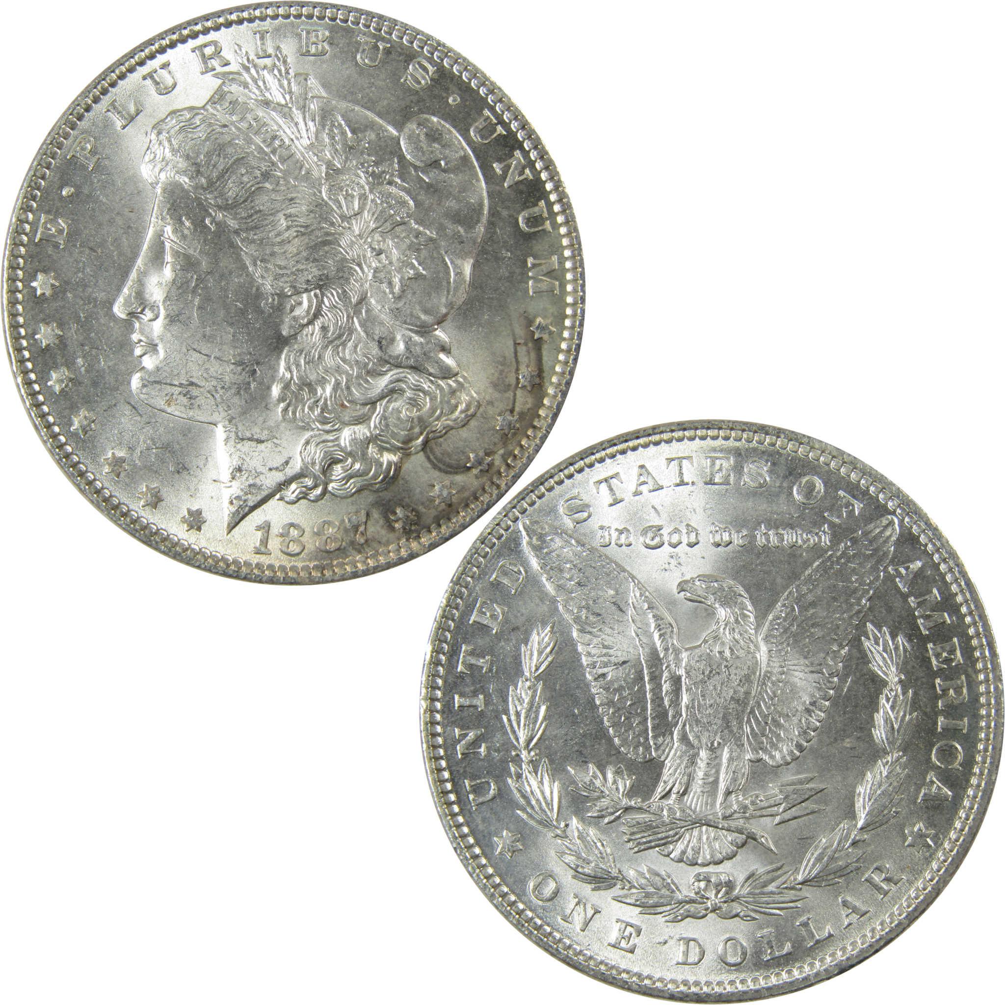 1887 Morgan Silver Dollar Uncirculated Mint State $1 Coin SKU:CP675 - Morgan coin - Morgan silver dollar - Morgan silver dollar for sale - Profile Coins & Collectibles