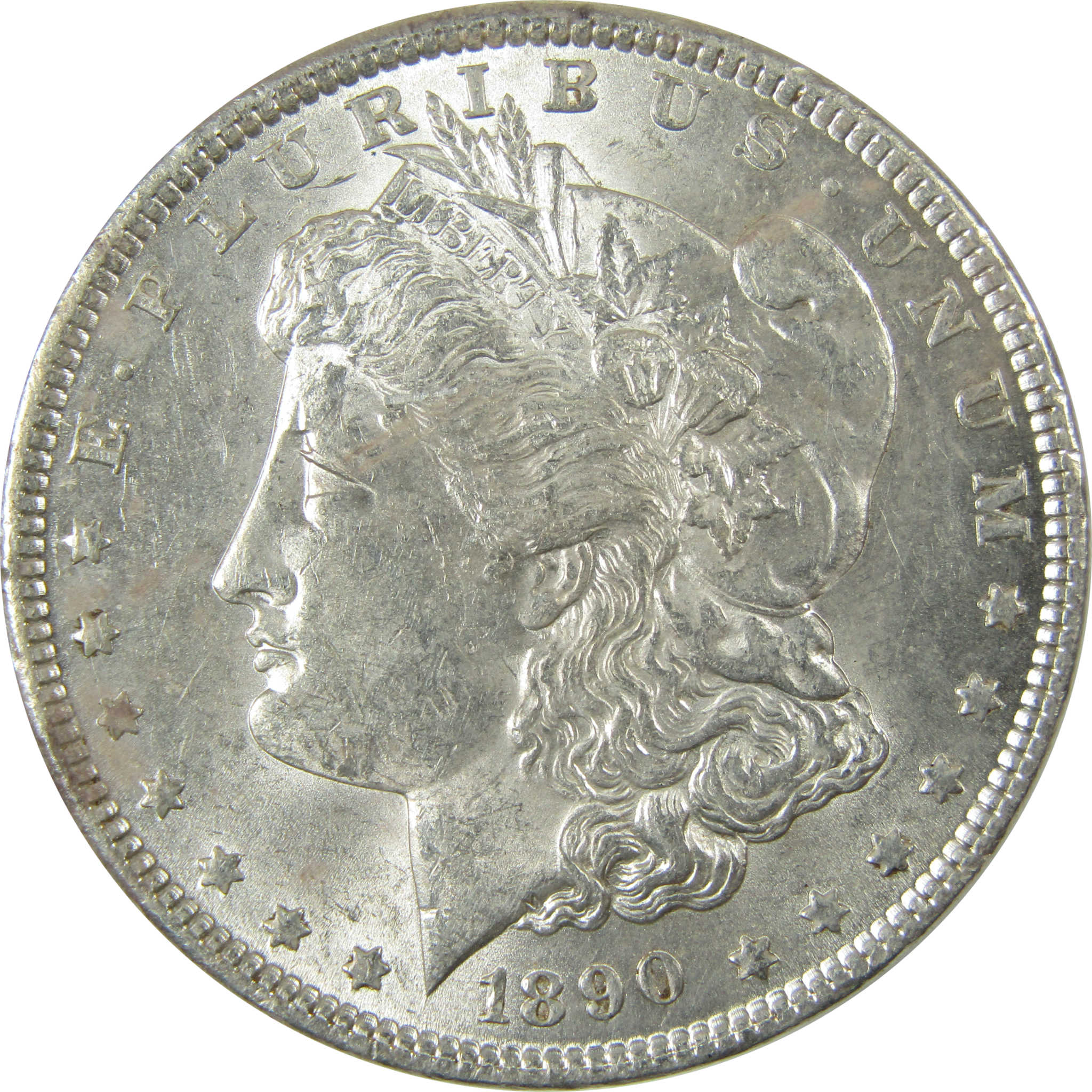 1890 Morgan Silver Dollar AU About Uncirculated Details SKU:CP1391 - Morgan coin - Morgan silver dollar - Morgan silver dollar for sale - Profile Coins & Collectibles