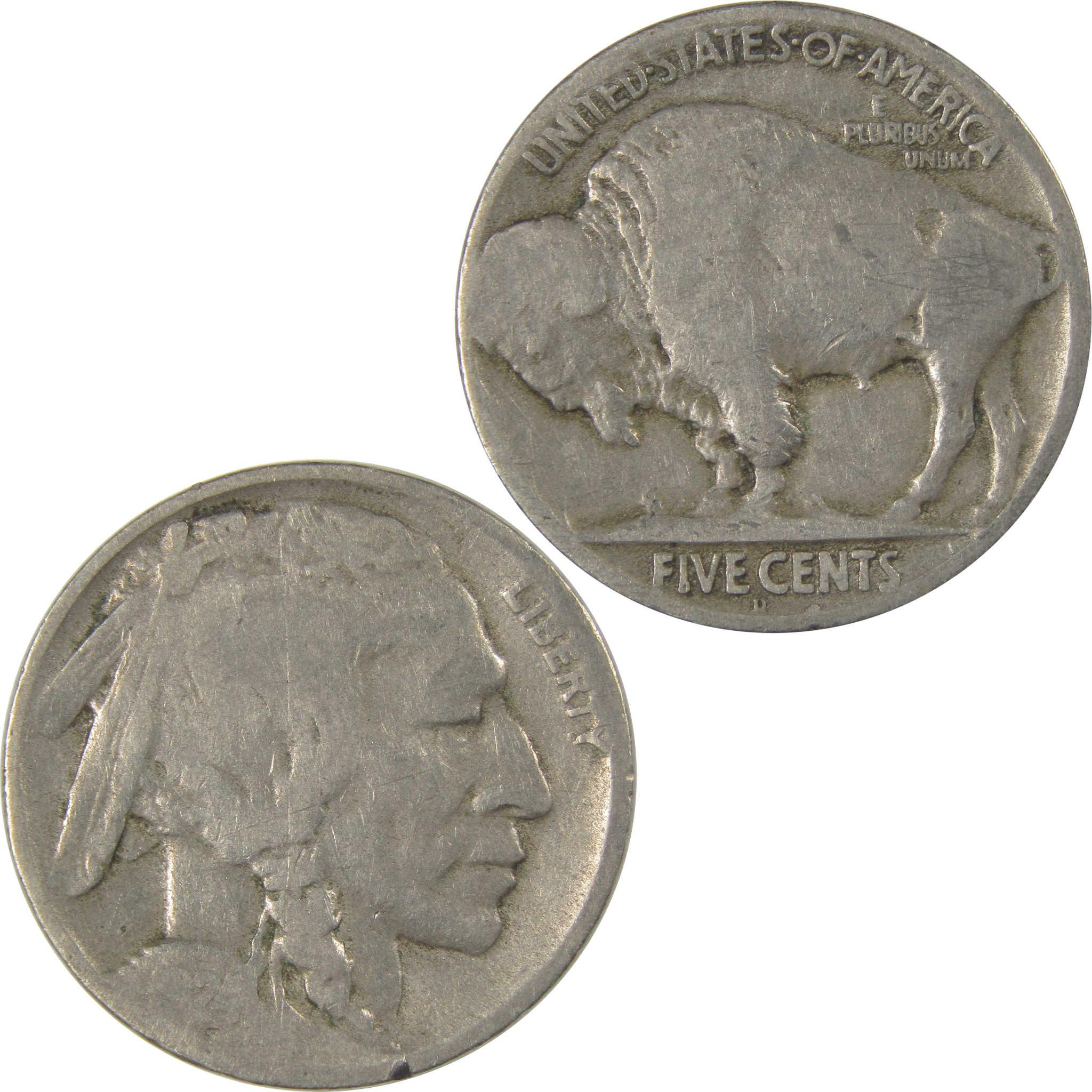 1924 D Indian Head Buffalo Nickel AG About Good 5c Coin SKU:I24022