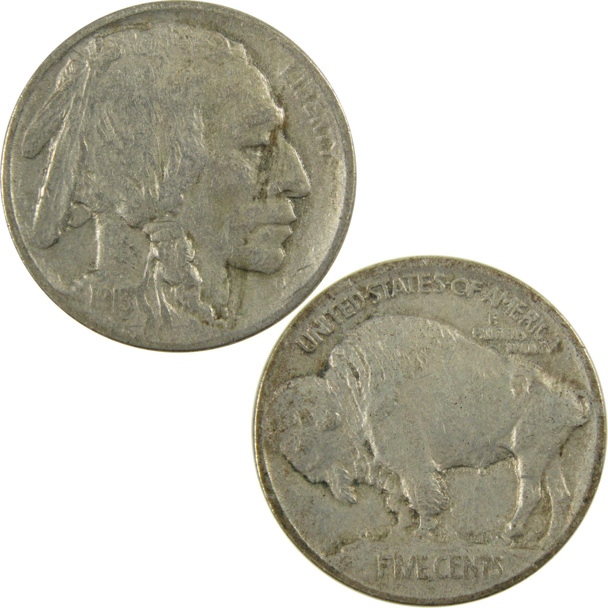 1913 Type 1 Indian Head Buffalo Nickel VF Very Fine 5c Coin SKU:I28204