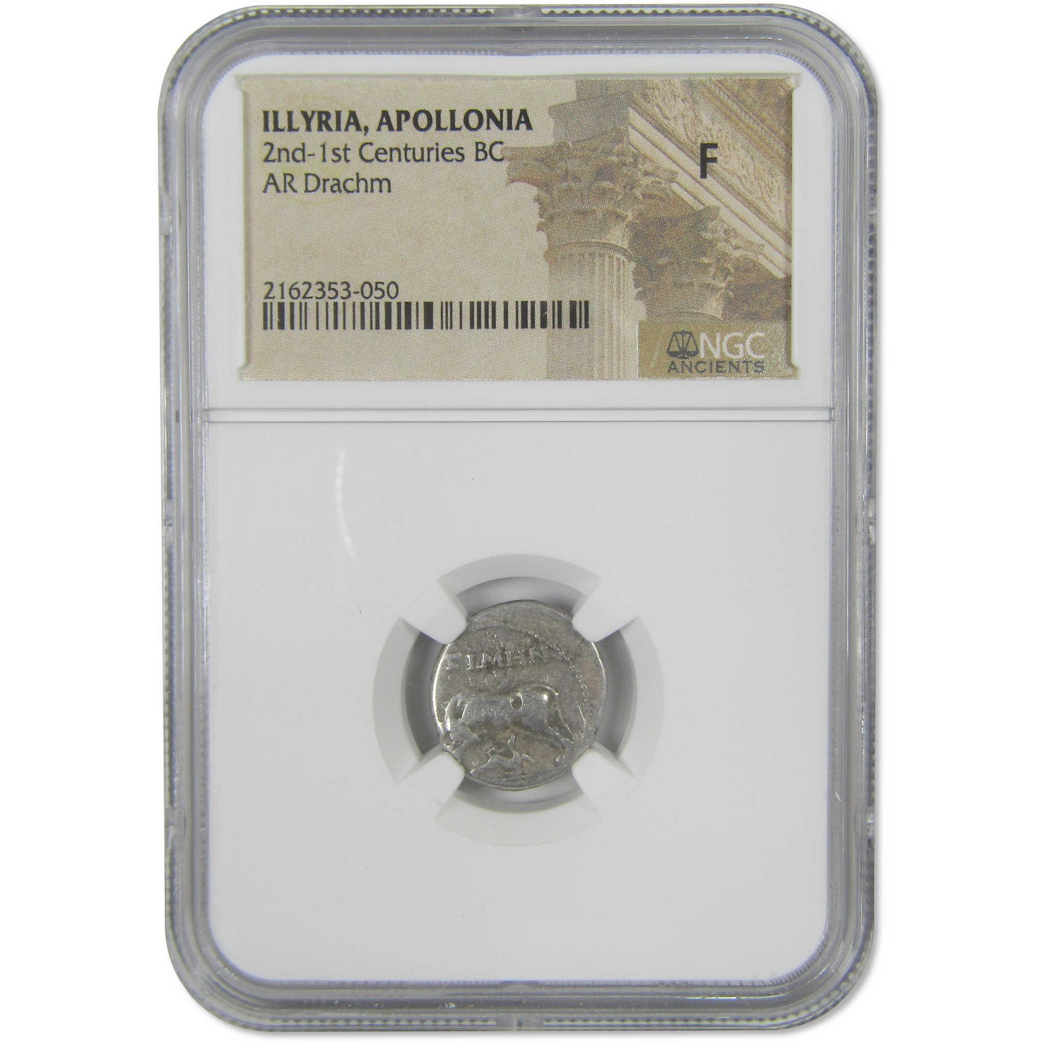 Illyria Apollonia Silver Drachm F NGC Ancient Greek Coin SKU:OPC199