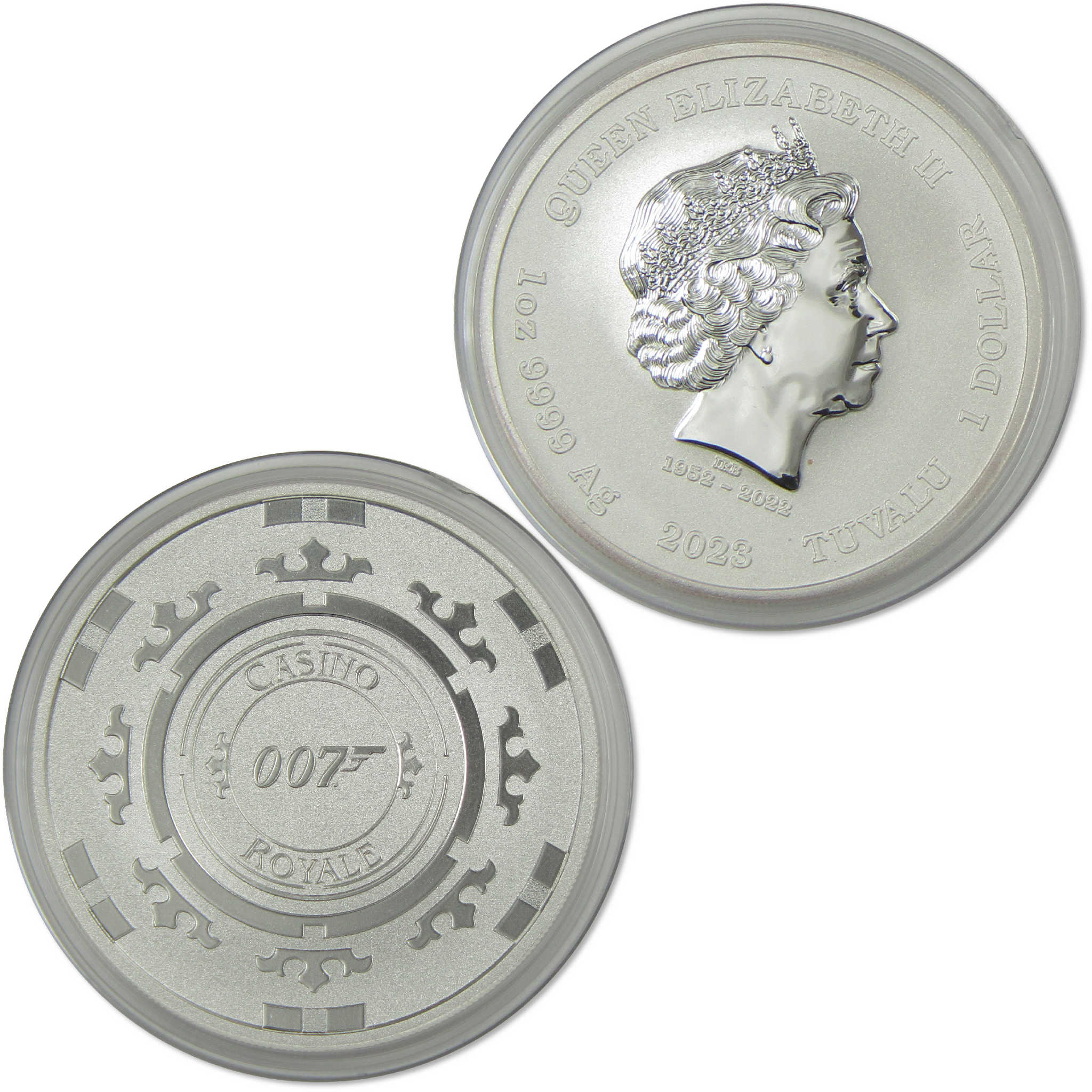 007 James Bond Casino Royale Chip BU 1 oz Silver 2023 SKU:OPC226