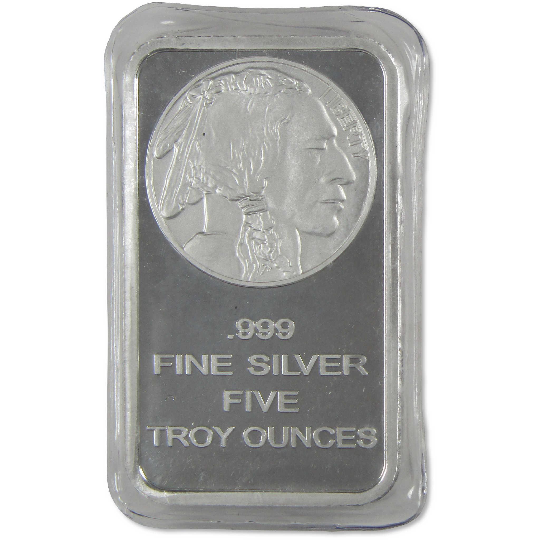 Indian Head Buffalo 5 oz .999 Silver Bar Collectible