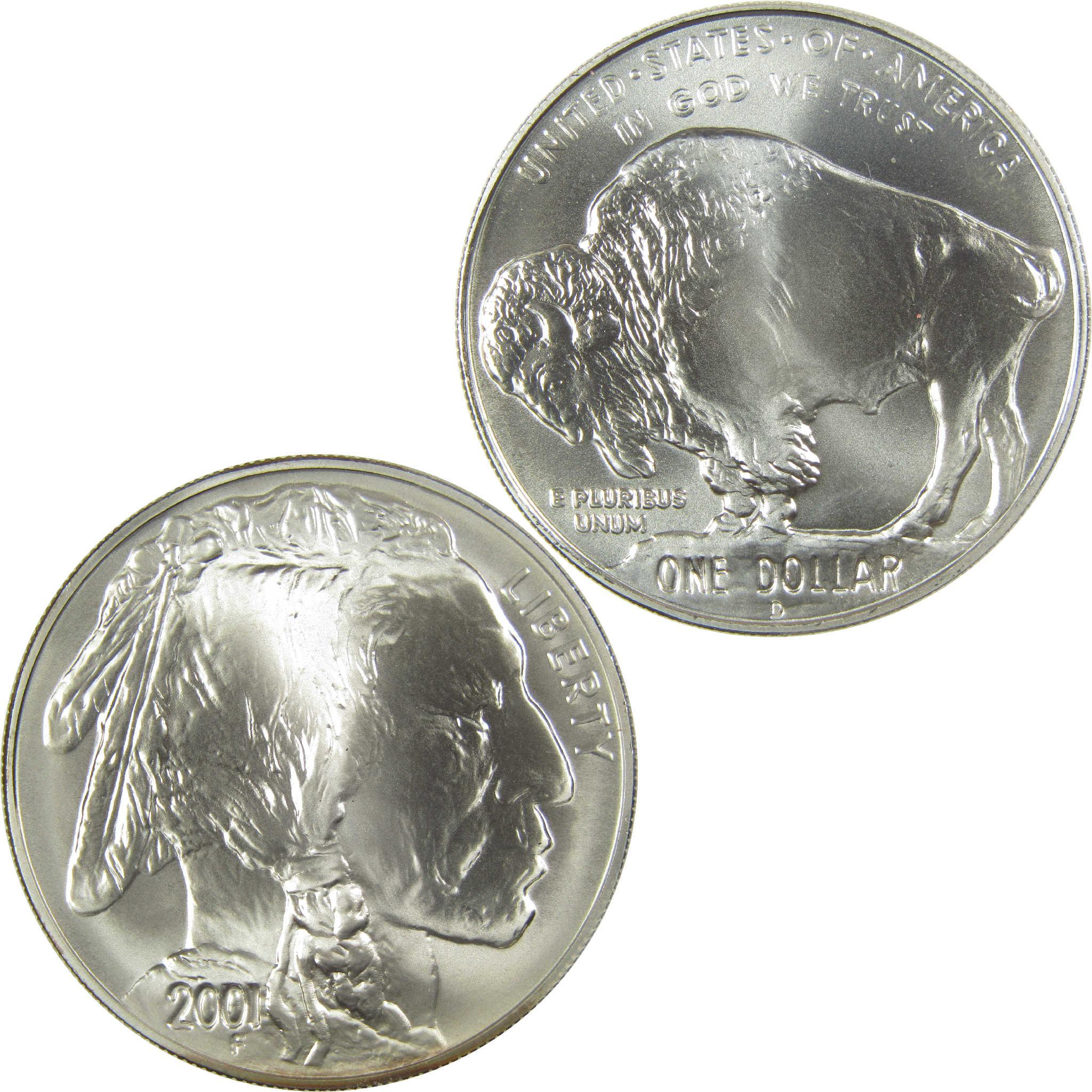 2001 D American Buffalo Commemorative Silver Dollar Uncirculated