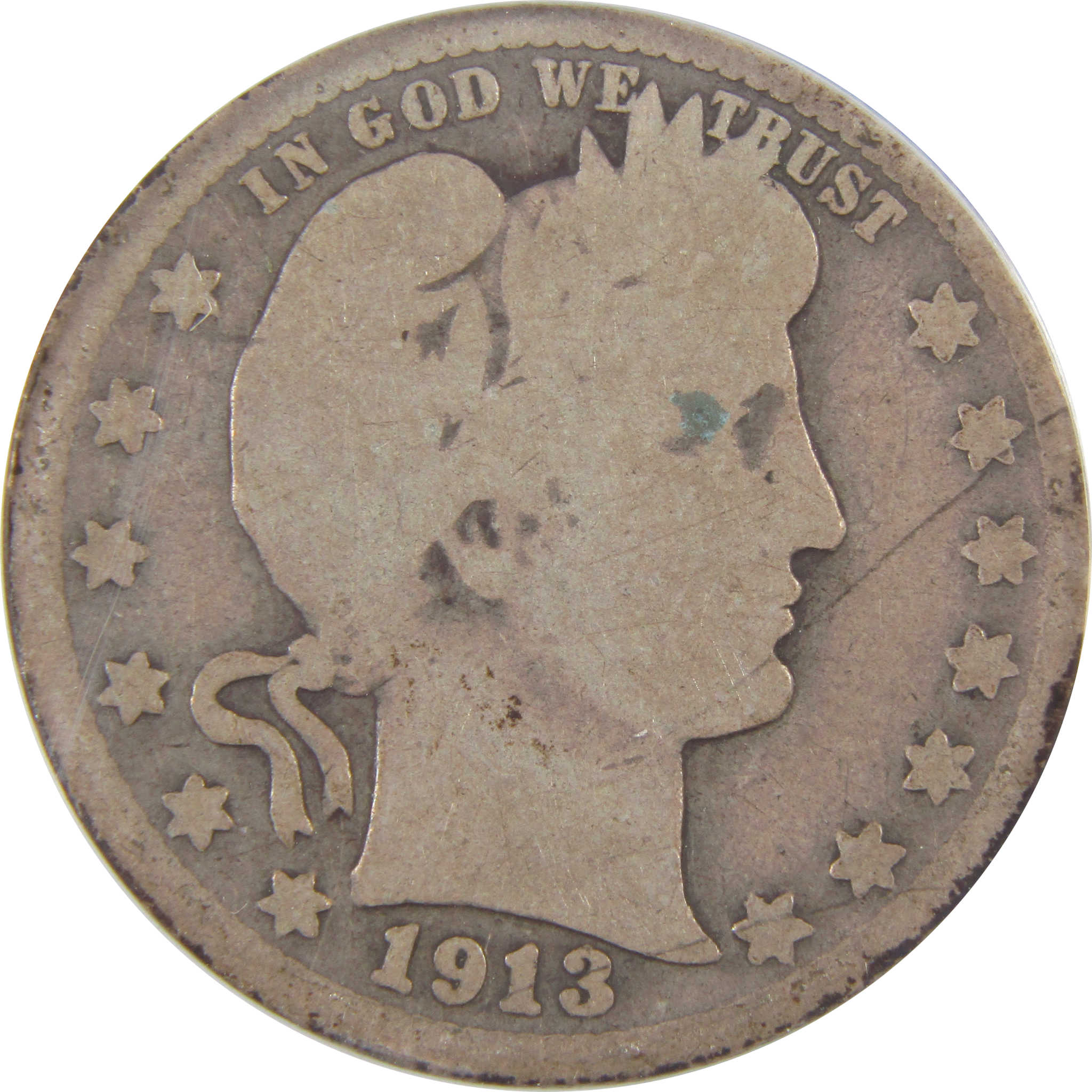 1913 Barber Quarter G 4 ANACS Silver 25c Coin SKU:I18365