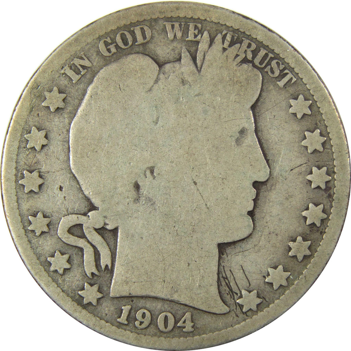 1904 S Barber Silver 50c AG About Good Details 50c CoinSKU:CP1484