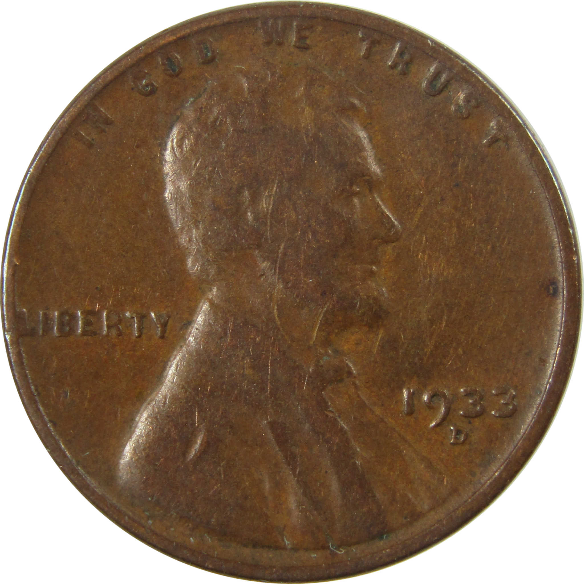 1933 D Lincoln Wheat Cent F Fine Penny 1c Coin Collectible SKU:I26823