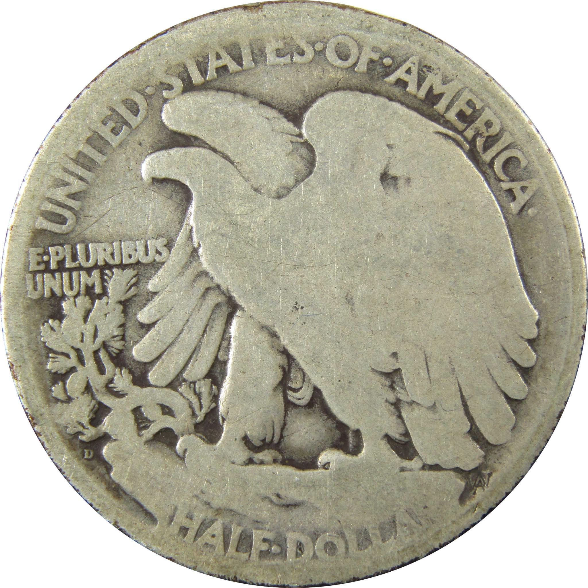 1919 D Liberty Walking Silver Half Dollar G Good SKU:CP1438