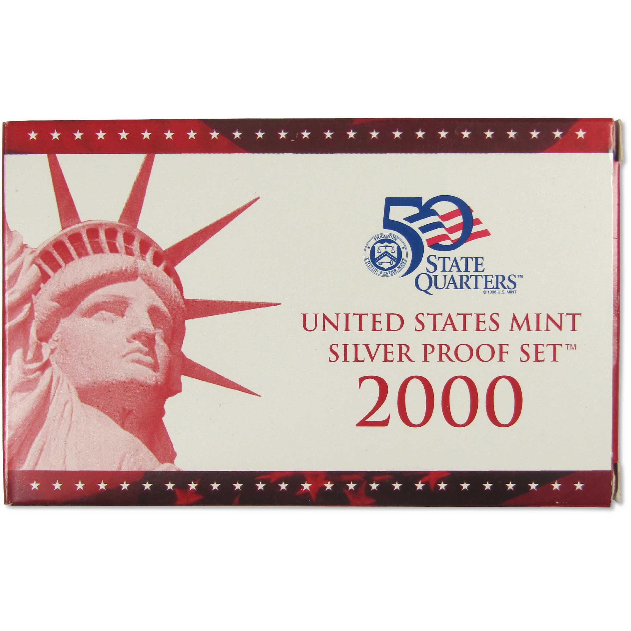 2000 Silver Proof Set U.S. Mint Original Government Packaging OGP COA