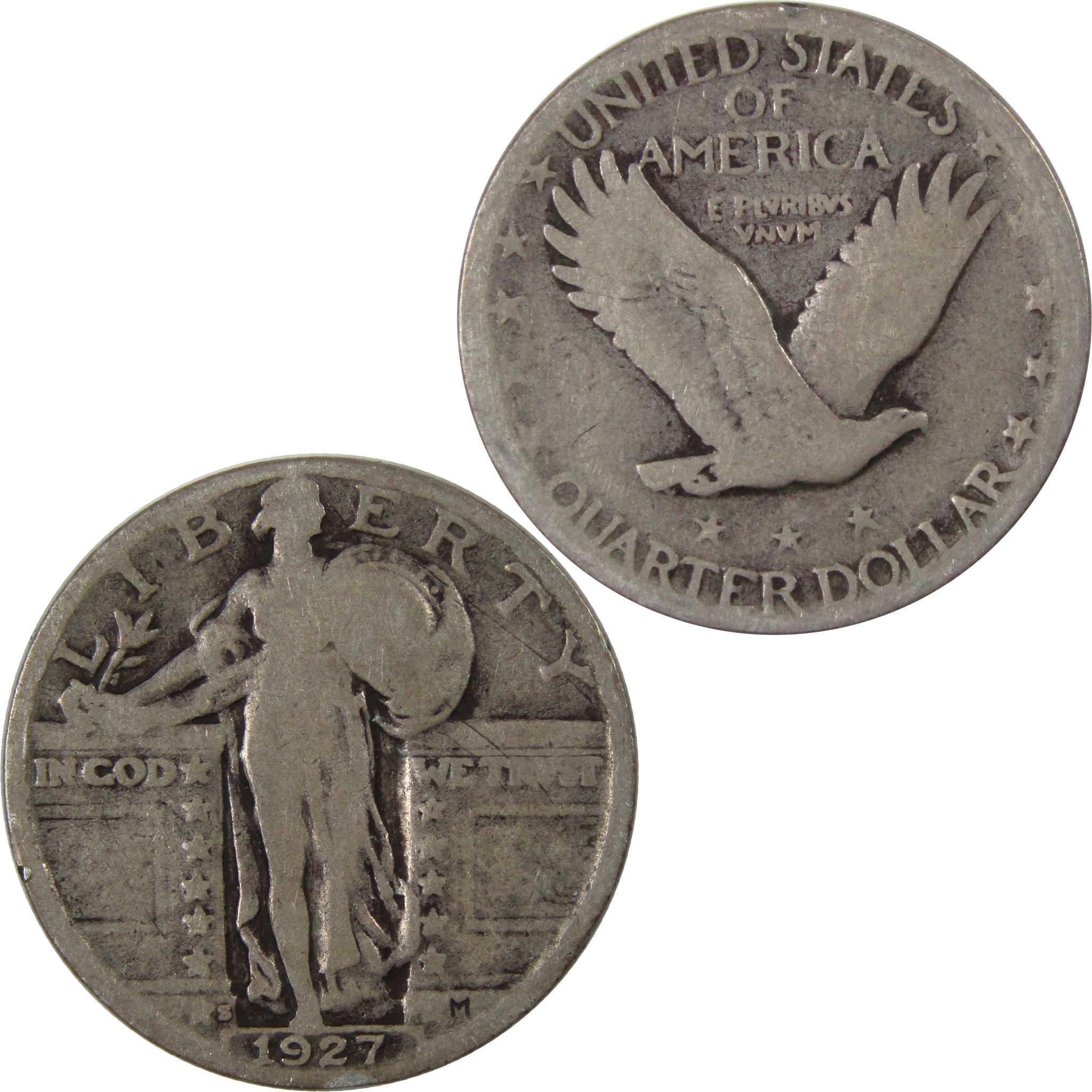 1927 S Standing Liberty Quarter G Good Silver 25c Coin SKU:I23461