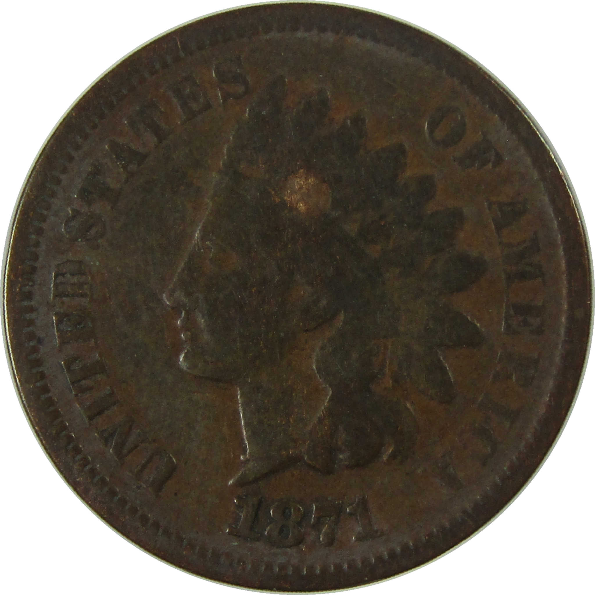 1871 Indian Head Cent AG About Good Penny 1c Coin SKU:I27820