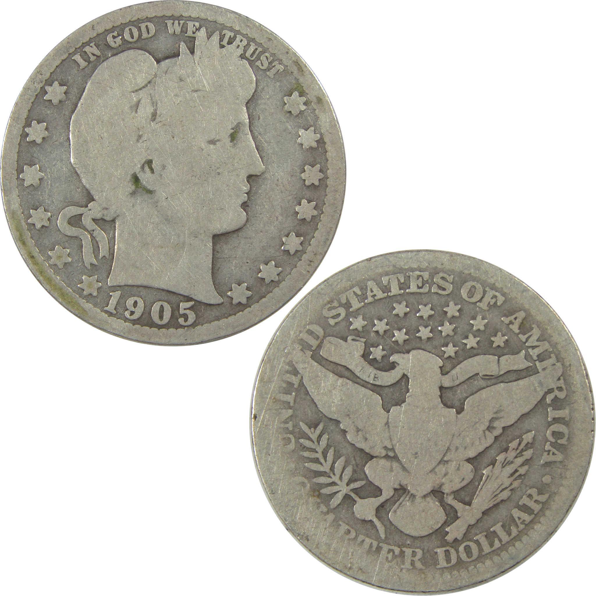 1905 Barber Quarter AG About Good Silver 25c Coin SKU:I21800