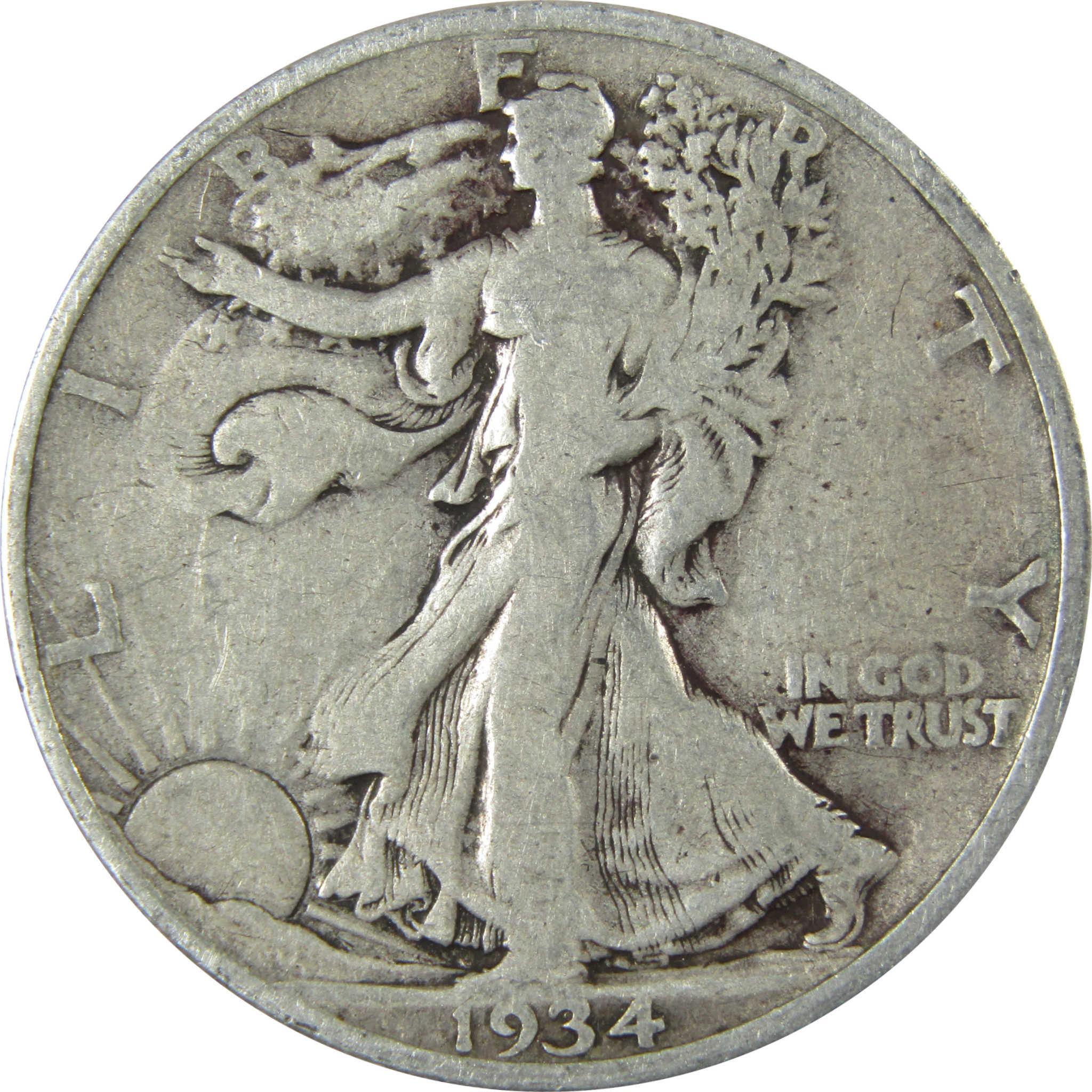 1934 S Liberty Walking Silver Half Dollar VG Very Good SKU:CP522