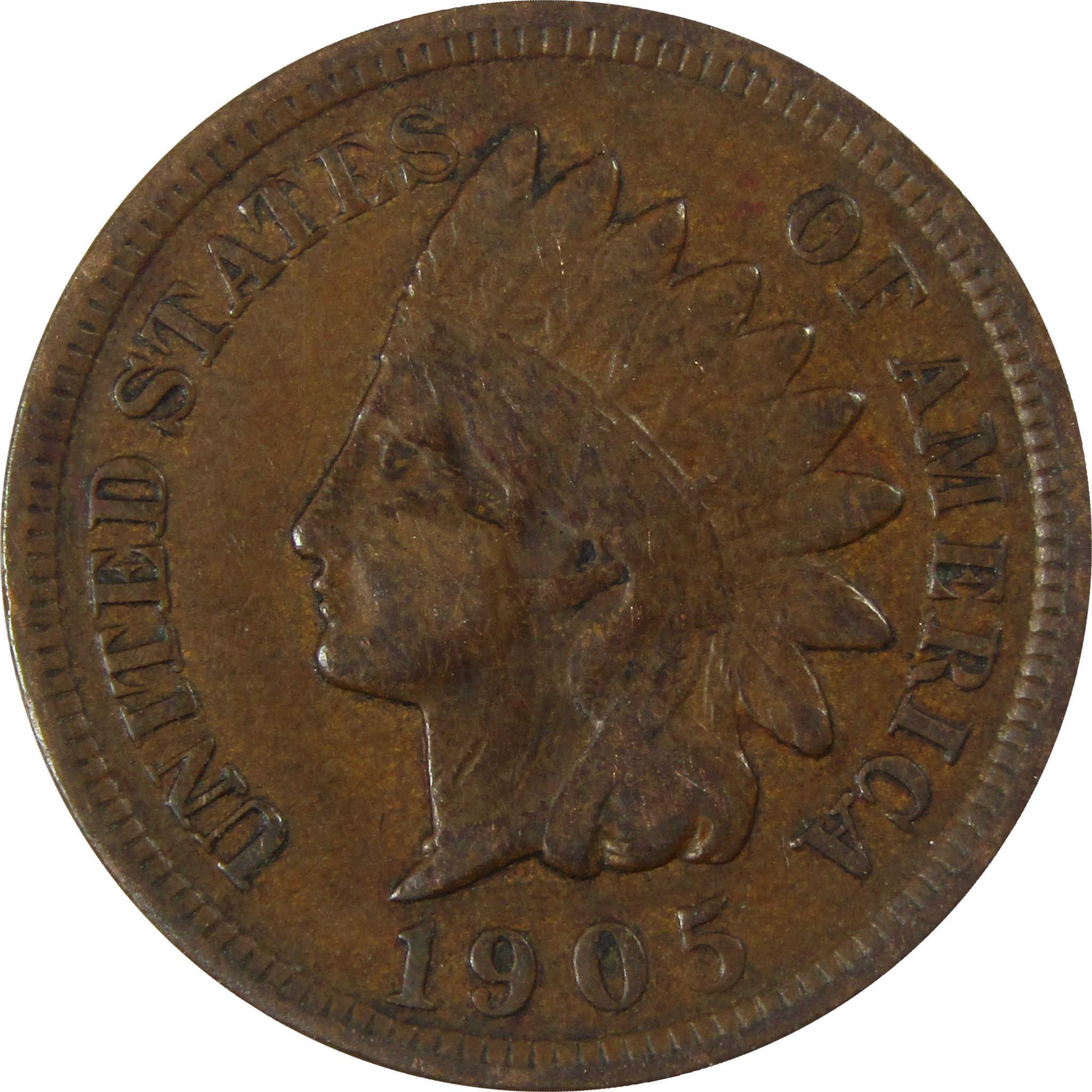 1905 Indian Head Cent VF Very Fine Penny 1c Coin SKU:I26935
