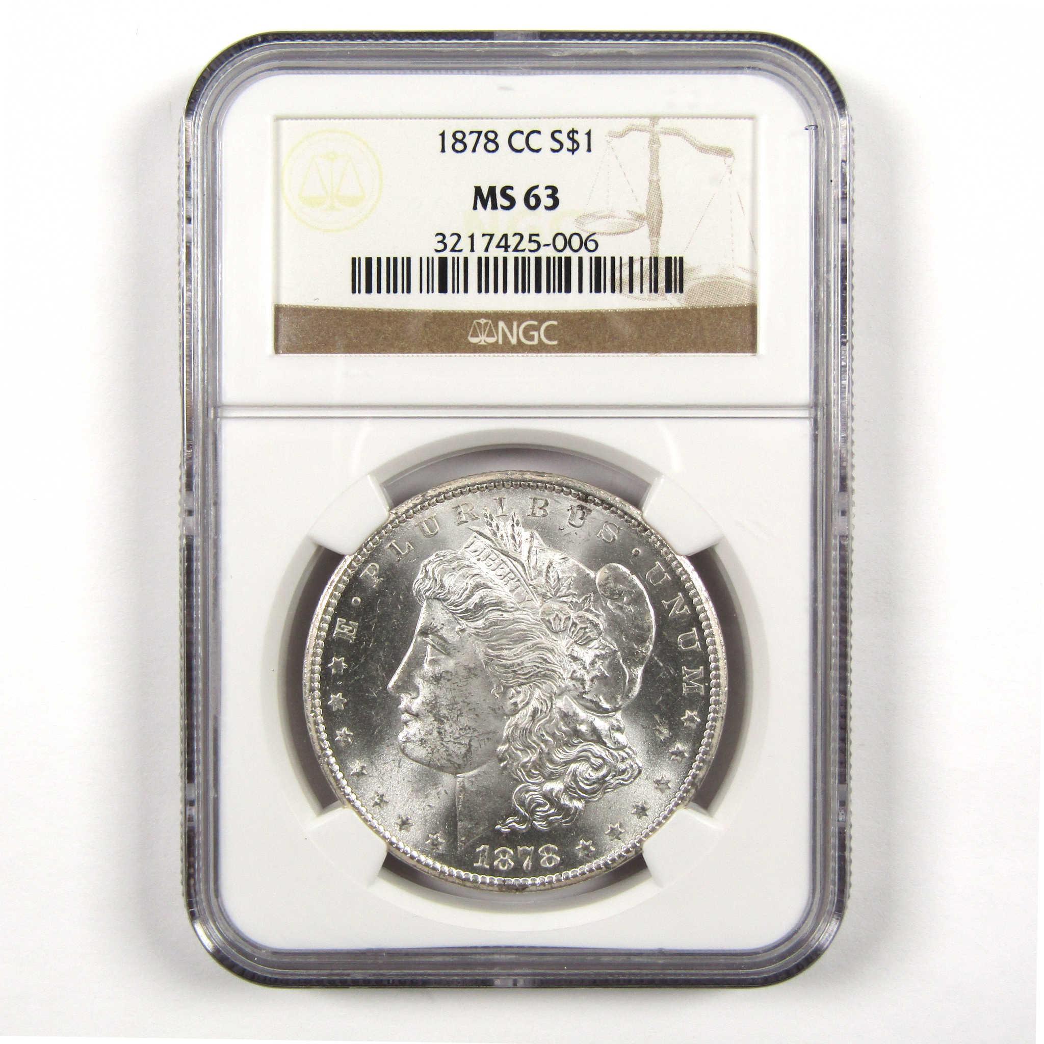 1878 CC Morgan Dollar MS 63 NGC Silver $1 Uncirculated Coin SKU:I11714 - Morgan coin - Morgan silver dollar - Morgan silver dollar for sale - Profile Coins & Collectibles