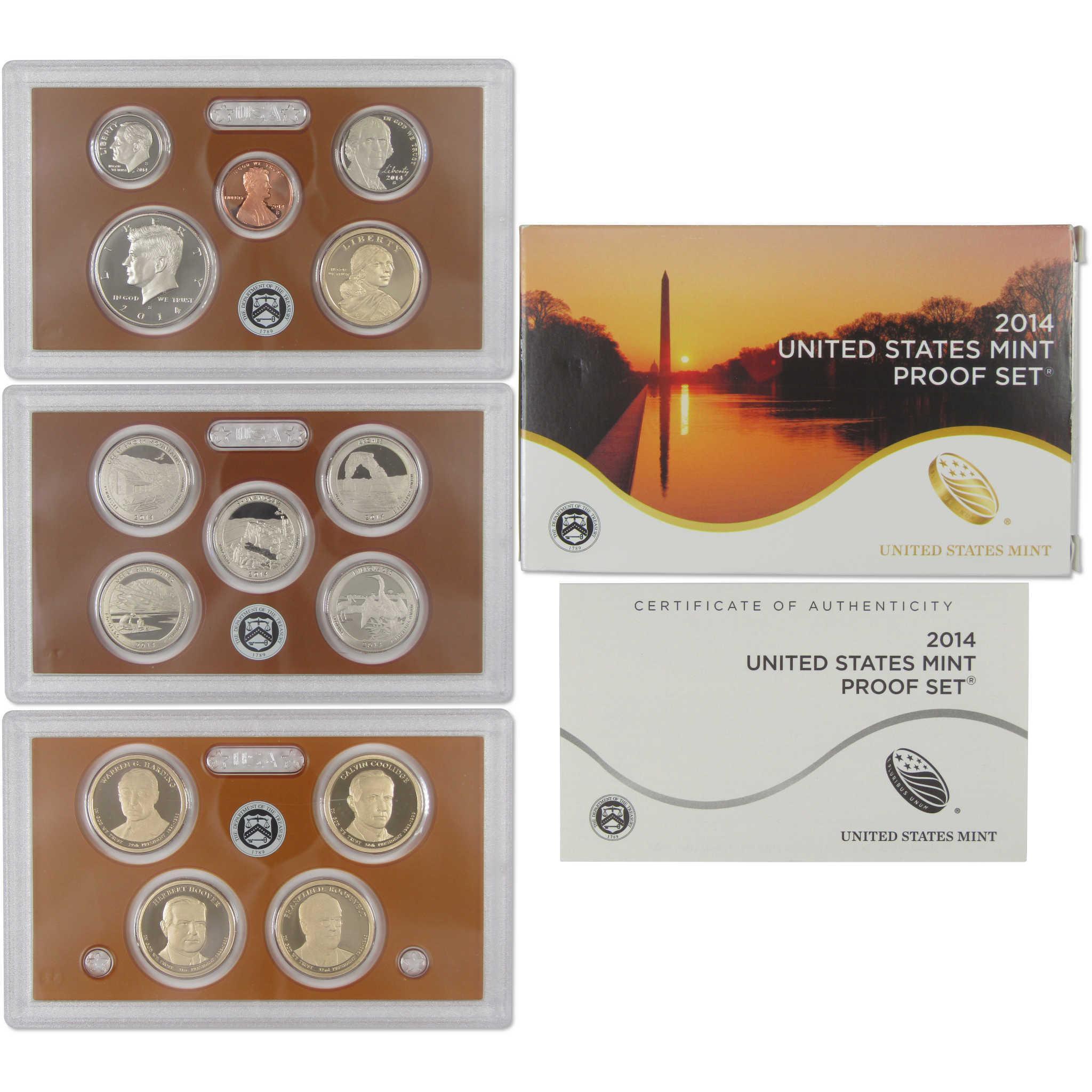 2014 Clad Proof Set U.S. Mint Original Government Packaging OGP COA