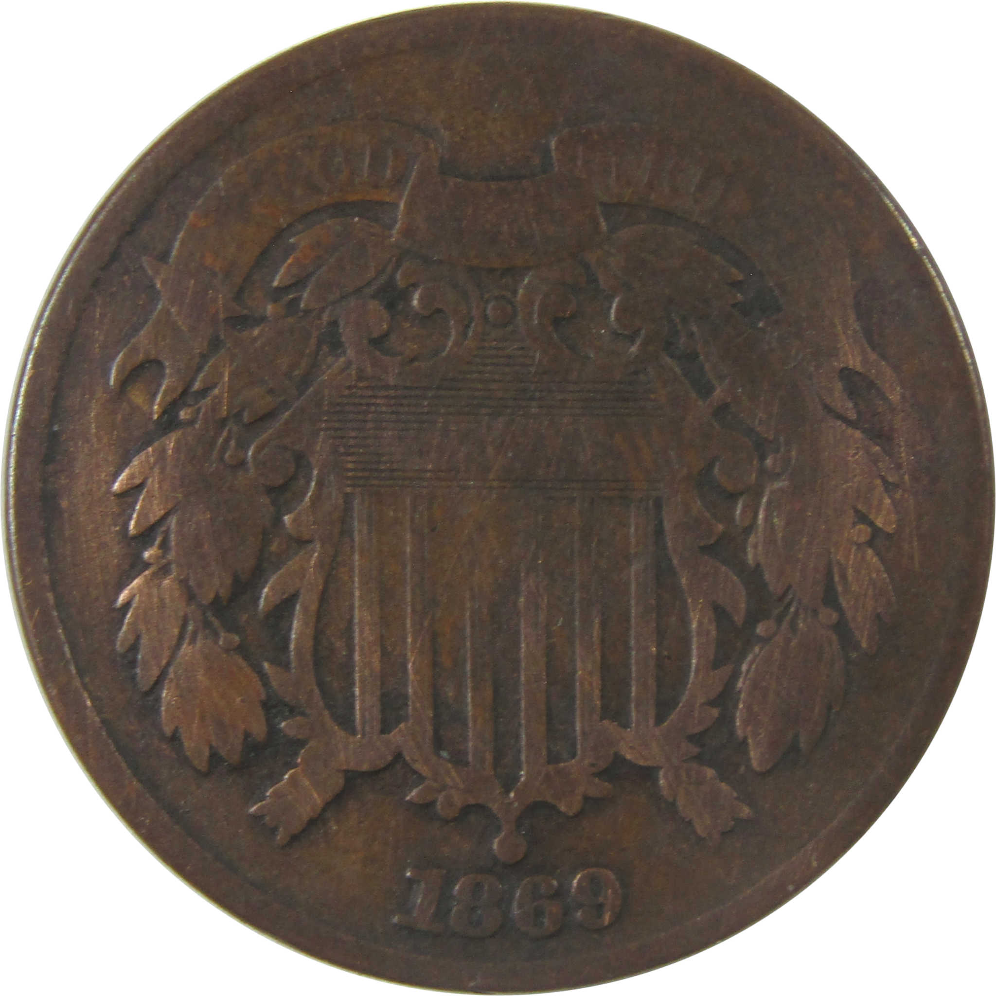 1869 Two Cent Piece G Good 2c Coin Collectible SKU:I24308