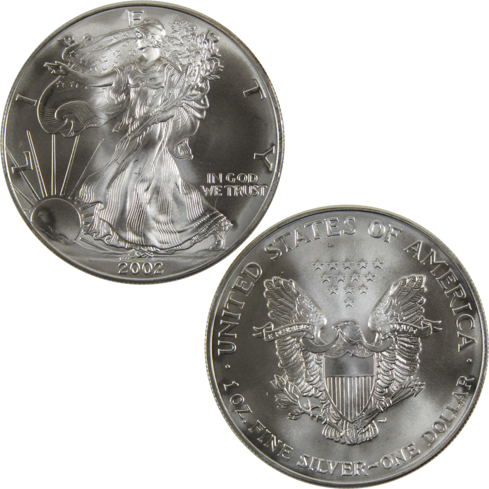 2002 American Eagle BU Uncirculated 1 oz .999 Silver Bullion $1 Coin