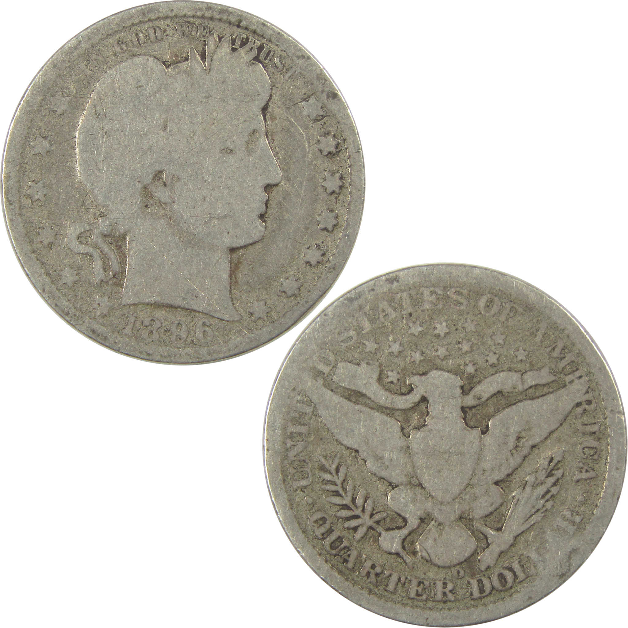 1896 O Barber Quarter AG About Good Silver 25c Coin SKU:I21874