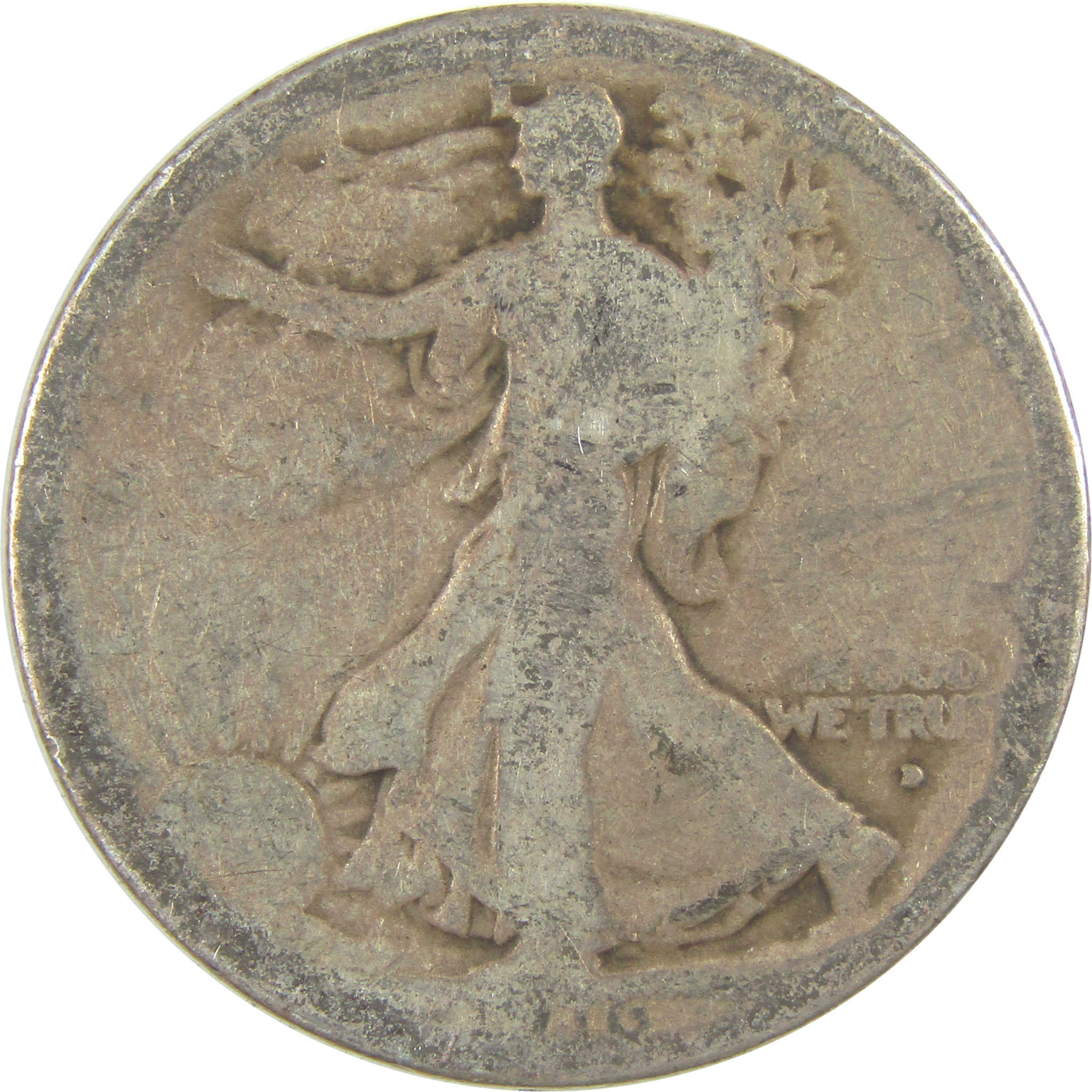 1916 D Liberty Walking Half Dollar AG Details Silver SKU:I20048