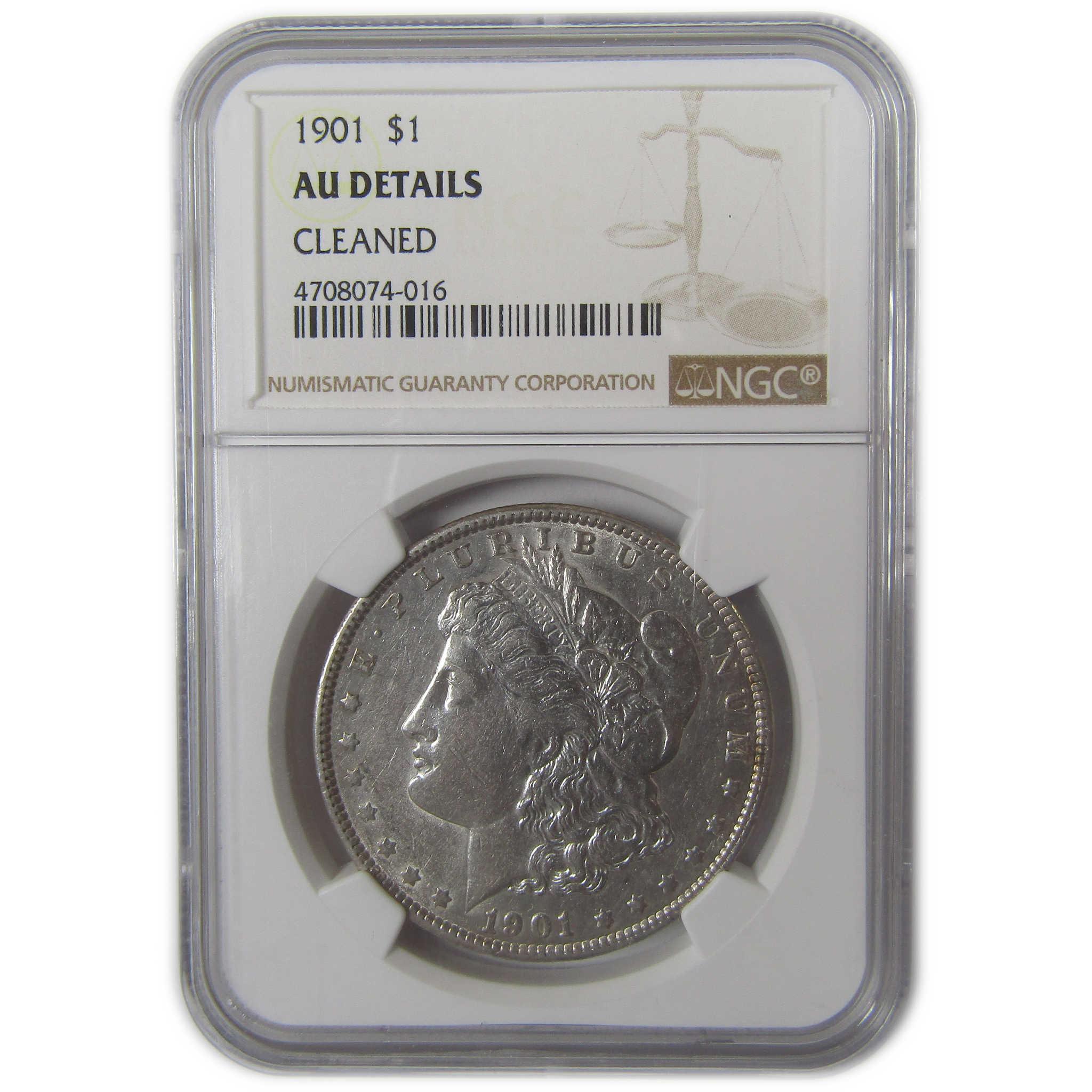 1901 Morgan Silver Dollar AU Details NGC $1 Coin SKU:I24464 - Morgan coin - Morgan silver dollar - Morgan silver dollar for sale - Profile Coins & Collectibles