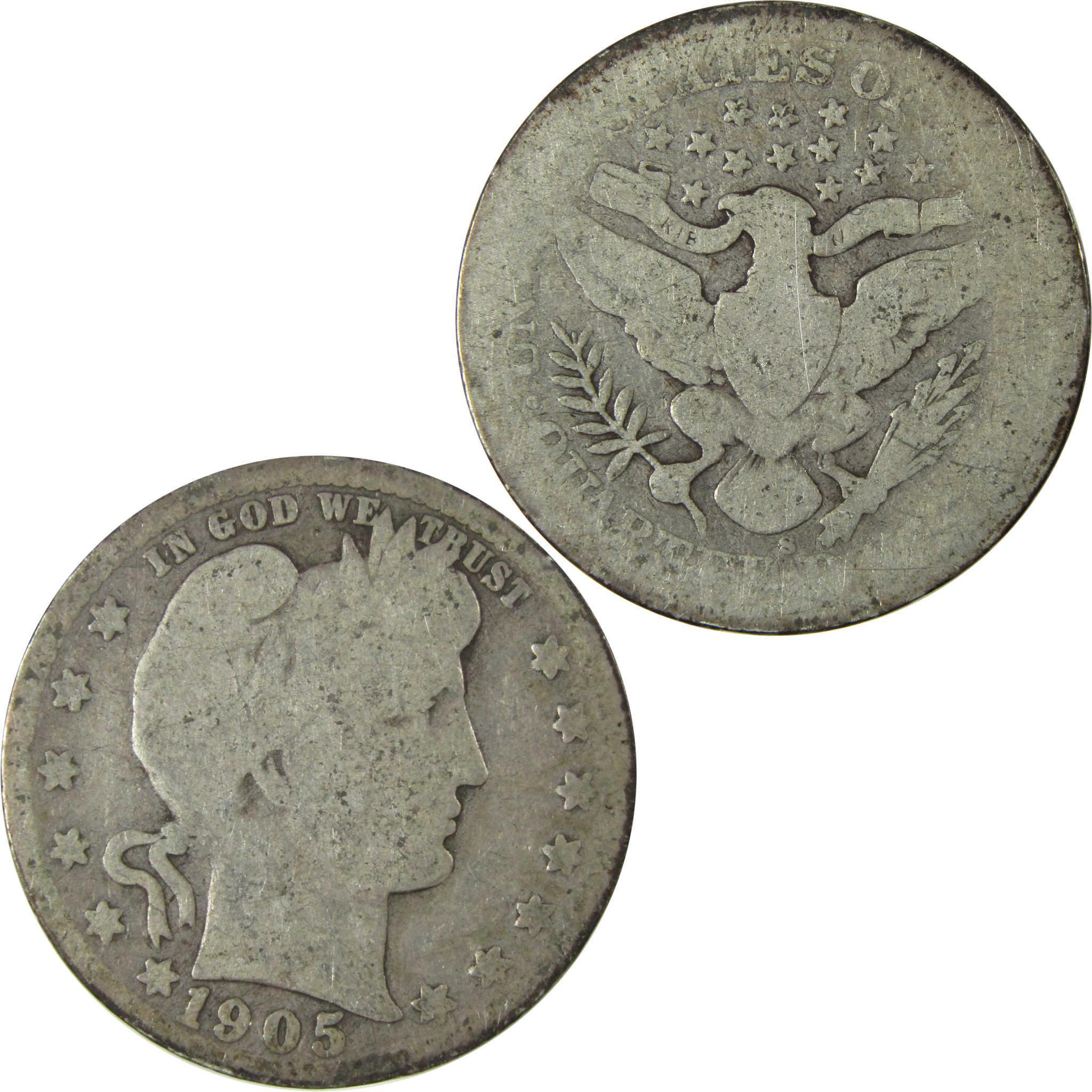 1905 S Barber Silver Quarter AG About Good 25c Coin SKU:CP881