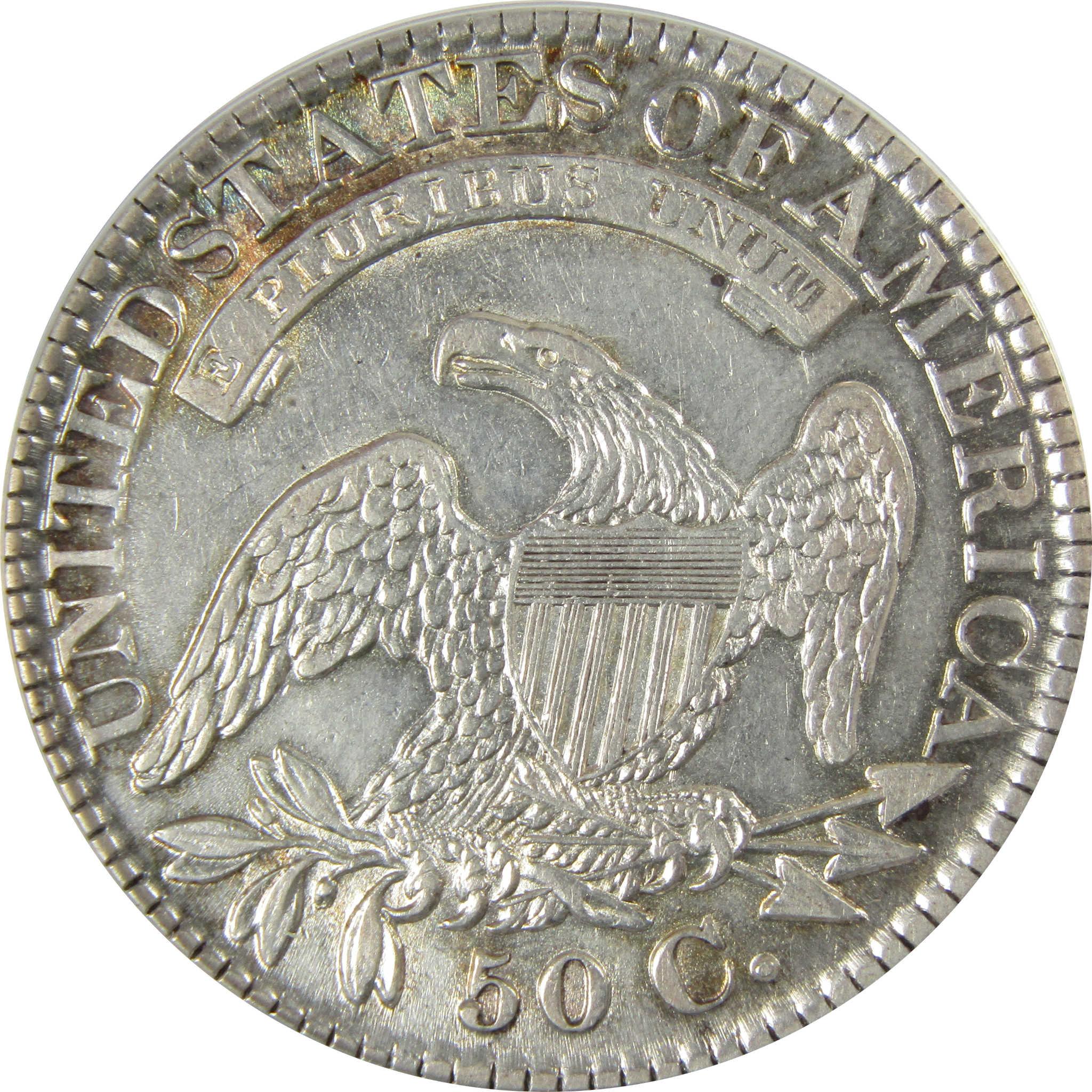 1827 Square Base 2 Capped Bust 50c EF 45 Details ANACS SKU:CP781