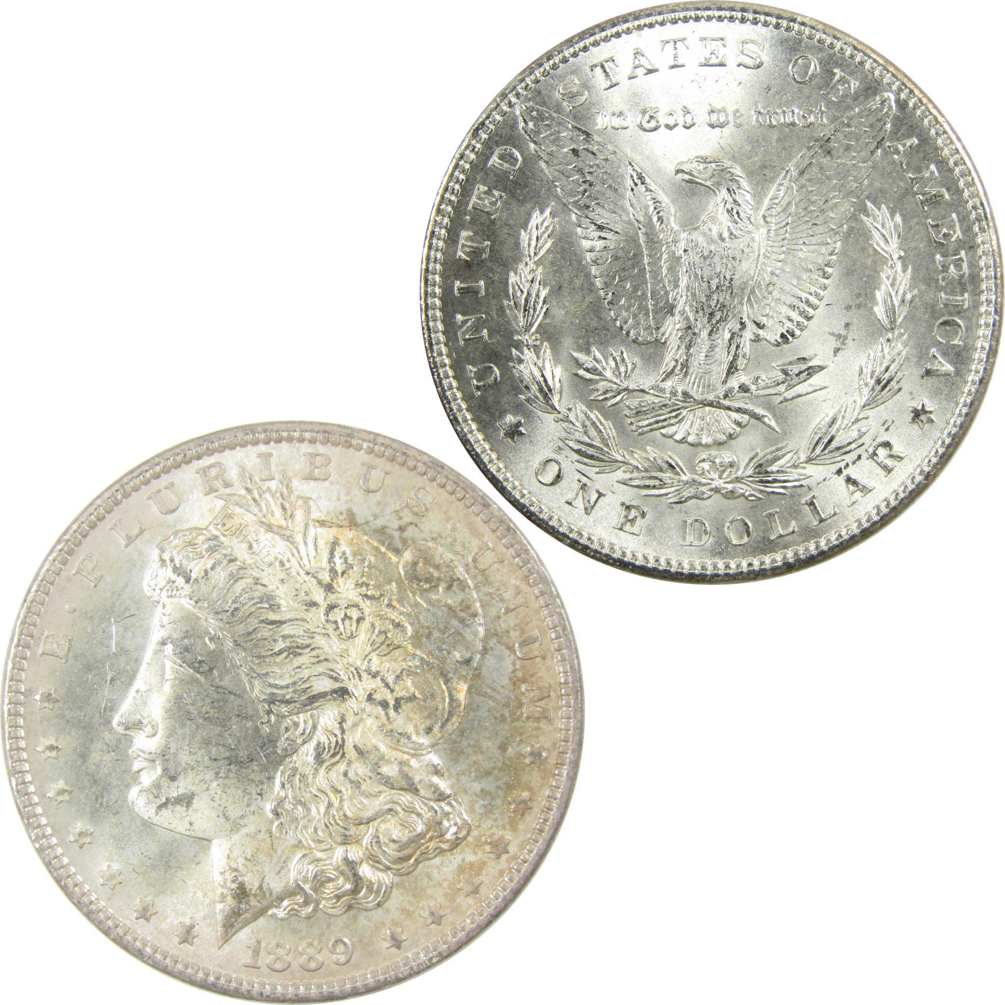 1889 Morgan Silver Dollar Uncirculated Toned Obverse SKU:I25191