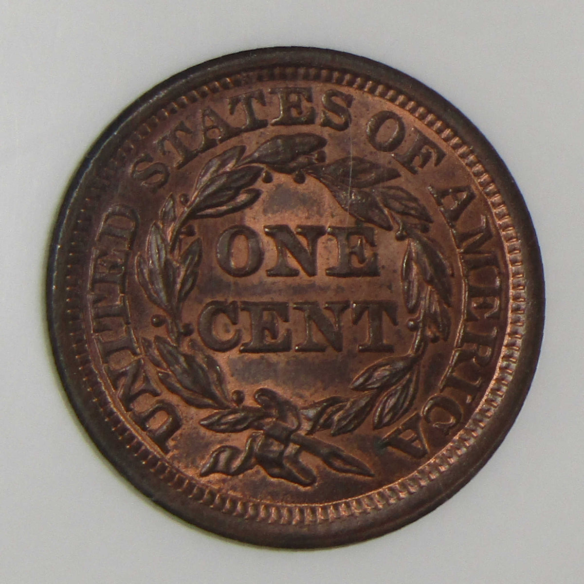 1853 Braided Hair Copper Large Cent MS 65 RB NGC Penny 1c Coin
