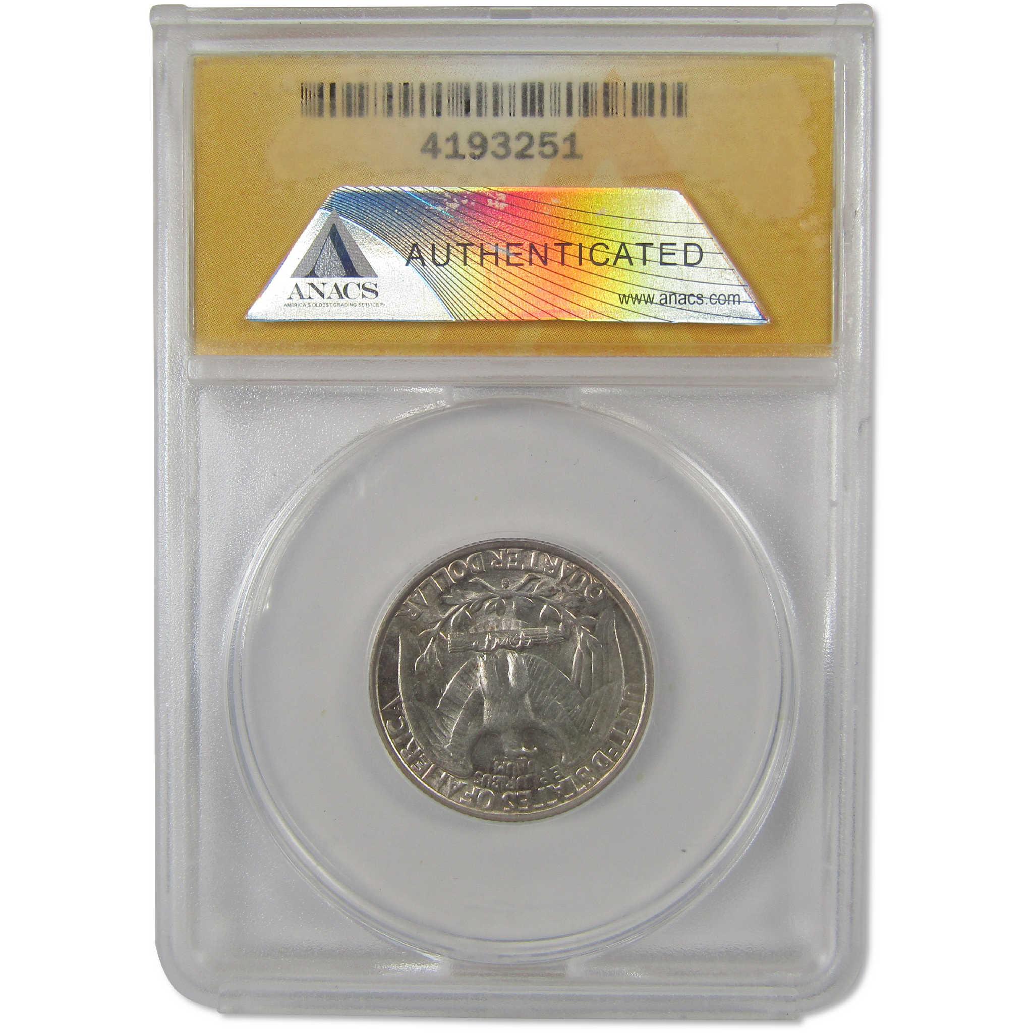 1932 S Washington Silver Quarter AU 55 ANACS 25c Coin Collectible
