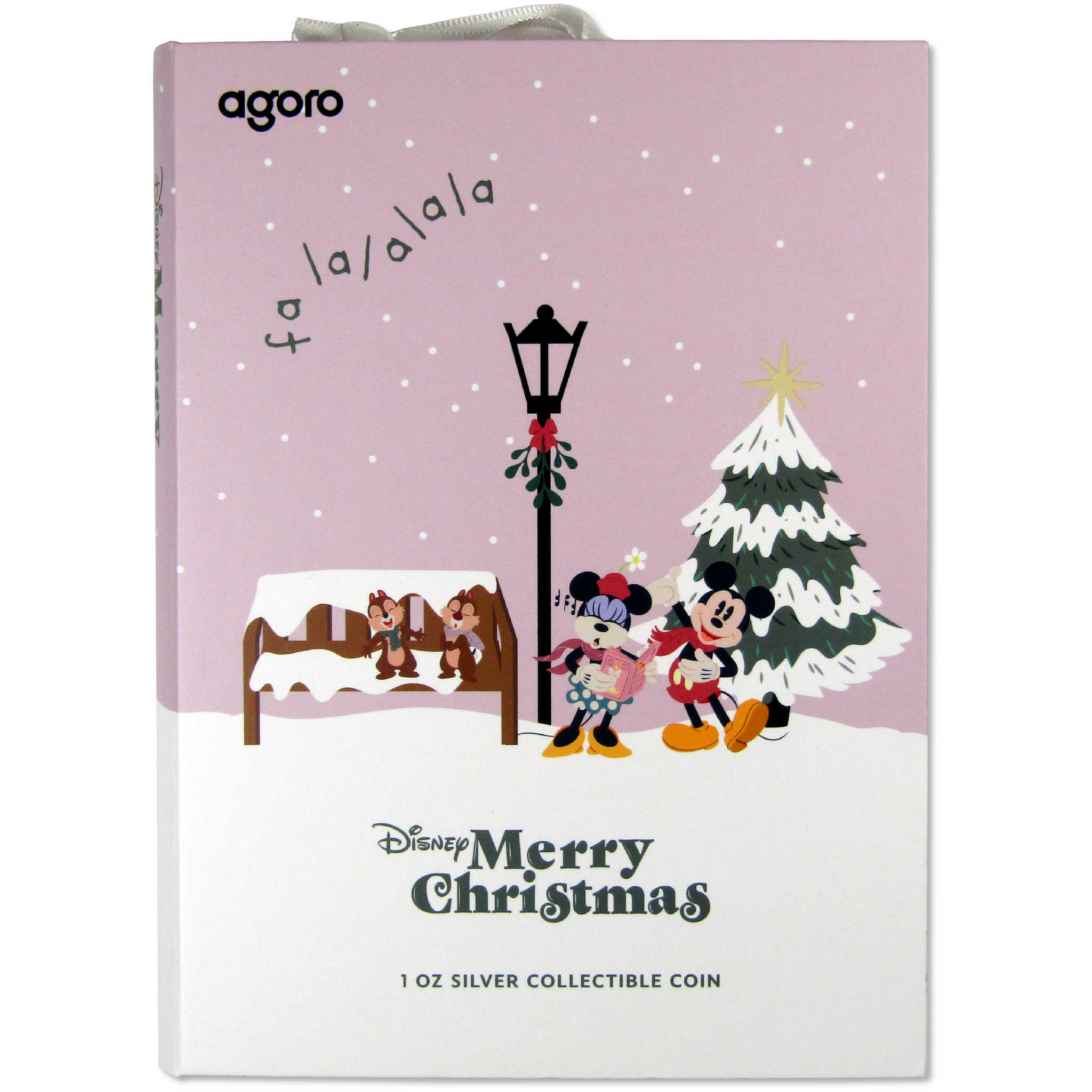 Merry Christmas Mickey & Minnie Mouse Silver Coin Ornament 2024 Niue