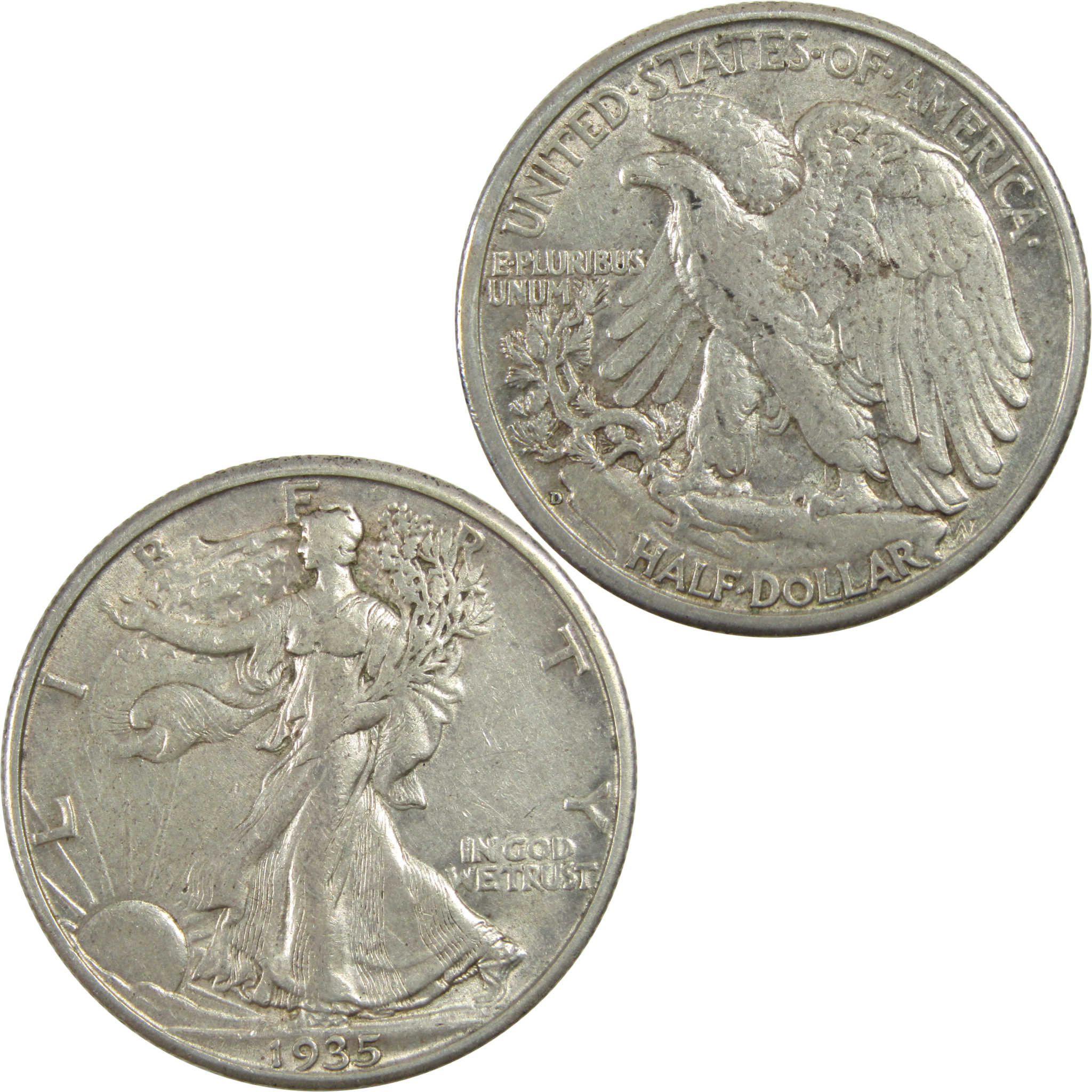 1935 D Liberty Walking Half Dollar XF EF Silver SKU:I13616