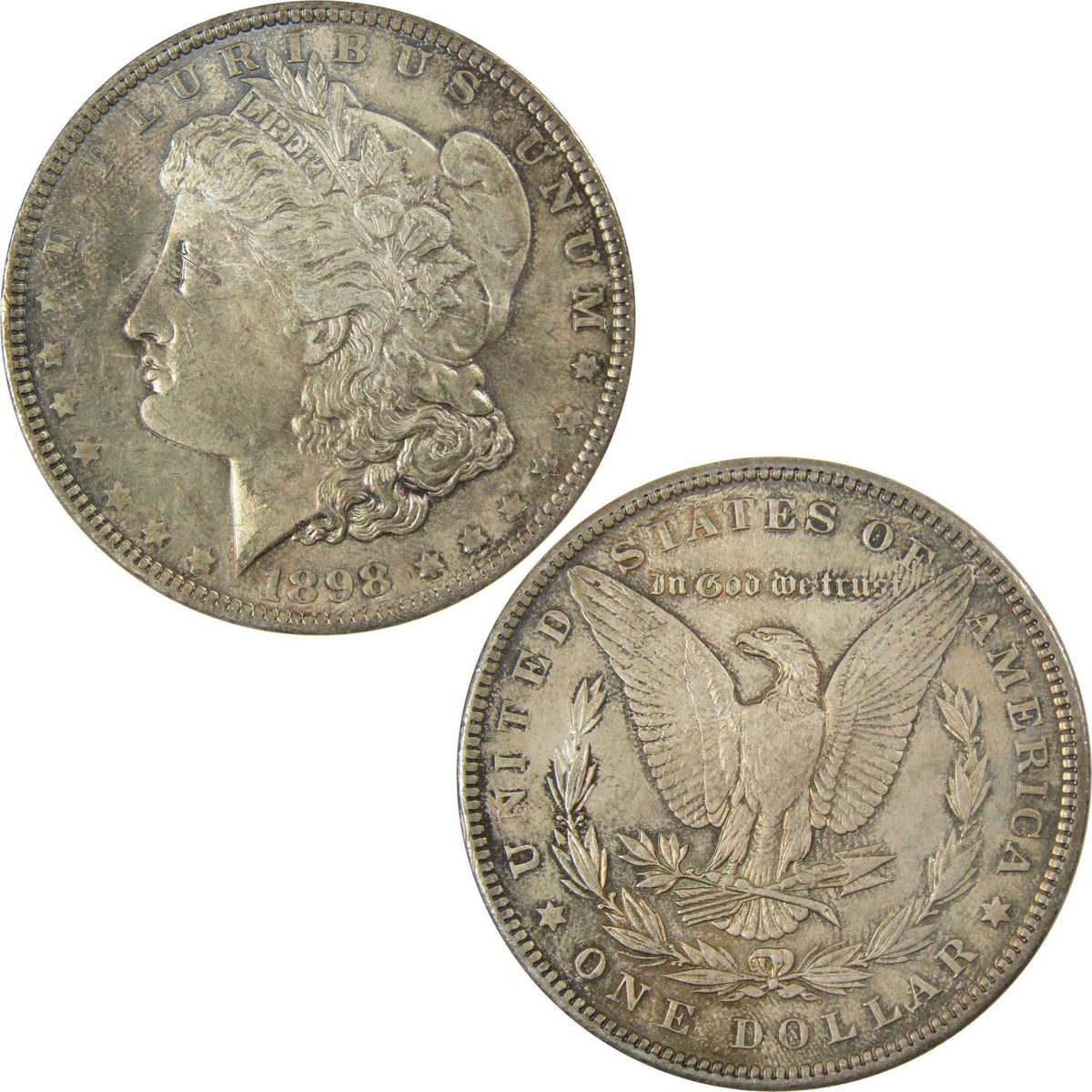1898 Morgan Silver Dollar Uncirculated Mint State Toned SKU:CP658