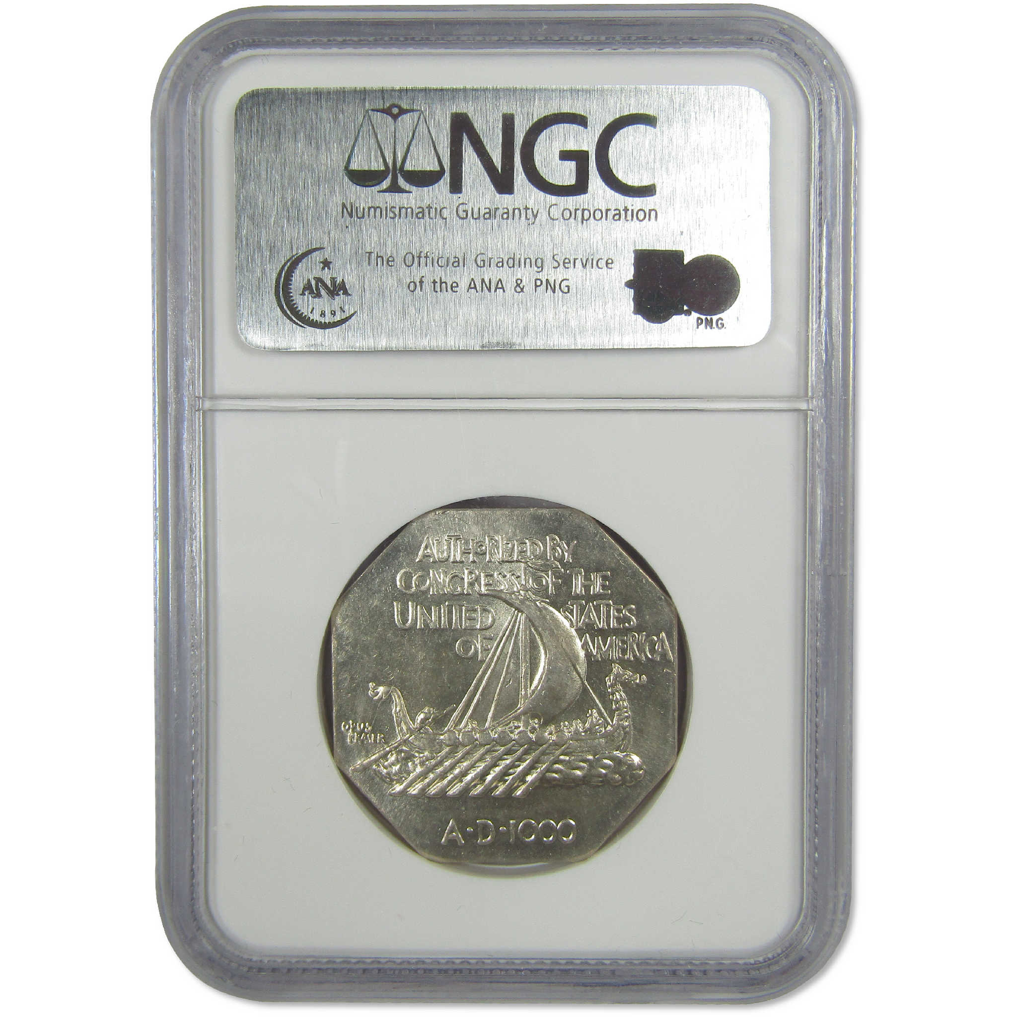 1925 Norse American Medal Thick Silver MS 64 NGC Uncirculated