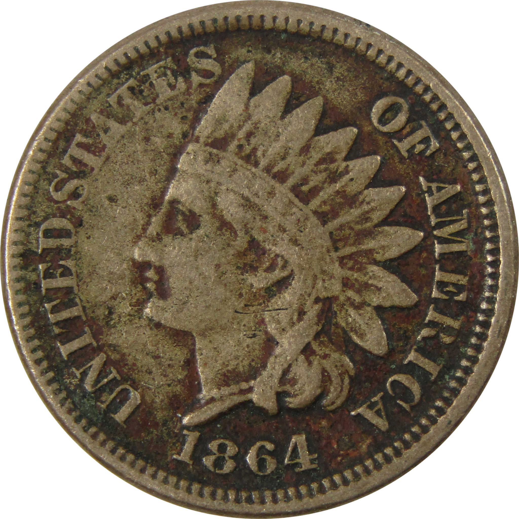 1864 Indian Head Copper-Nickel Cent F Fine Details Penny SKU:CP1164