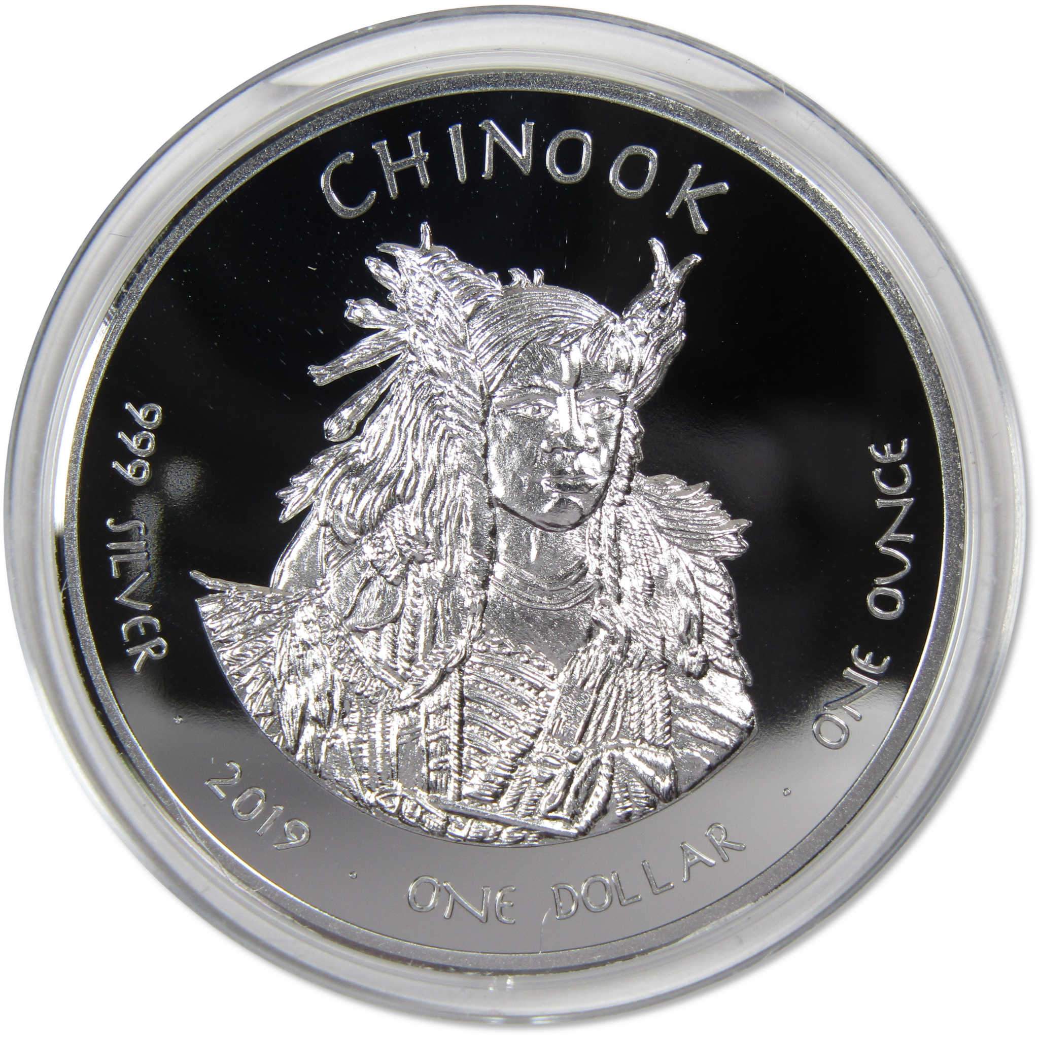 2019 Native American Jamul Chinook Washington Marmot 1 oz Silver Proof