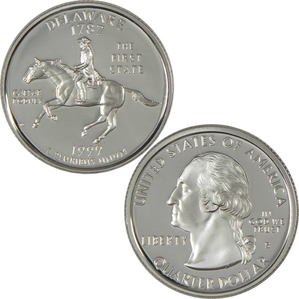 1999 S Delaware State Silver Quarter Proof 25c Coin Collectible
