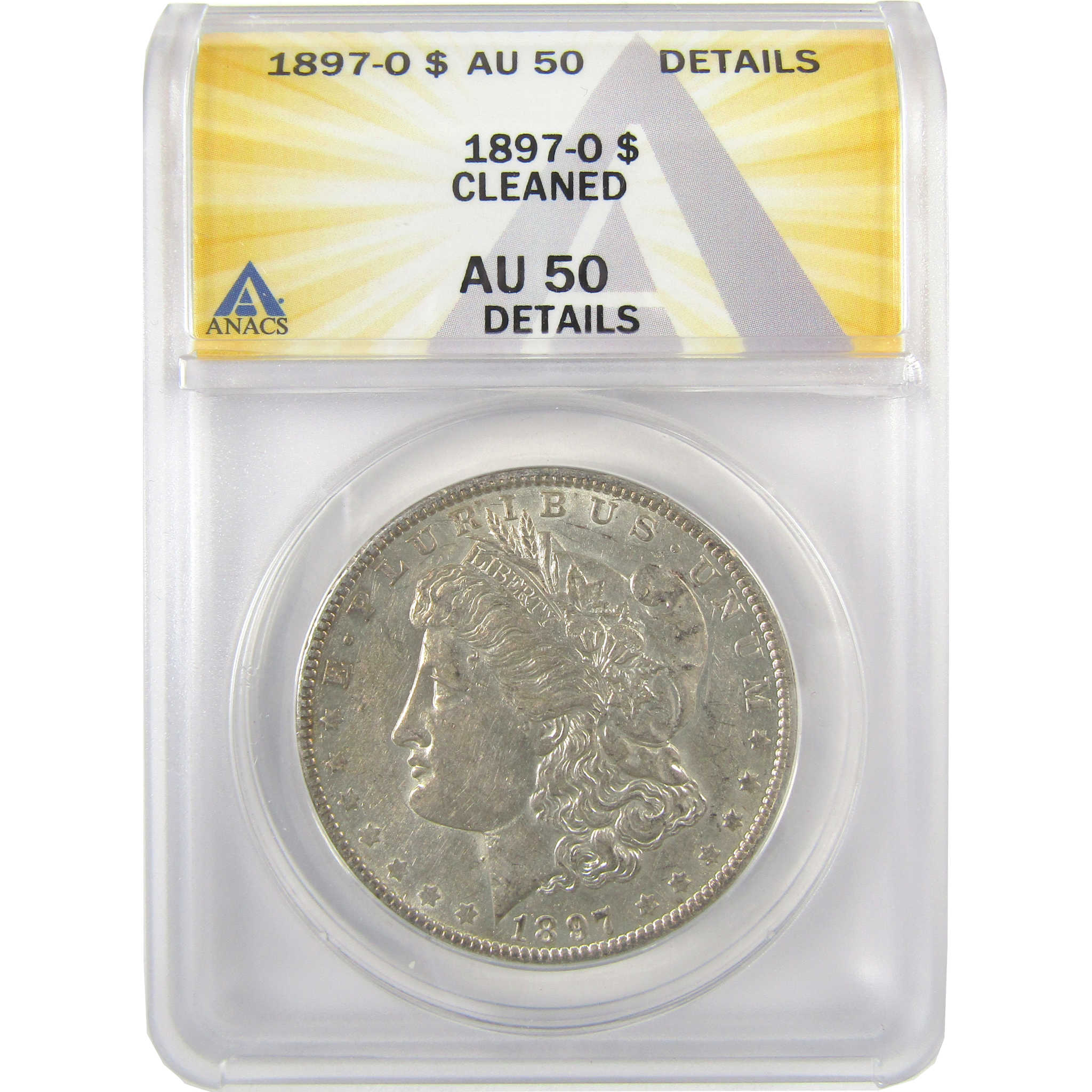 1897 O Morgan Dollar AU 50 Details ANACS Silver $1 Coin SKU:I19252 - Morgan coin - Morgan silver dollar - Morgan silver dollar for sale - Profile Coins & Collectibles