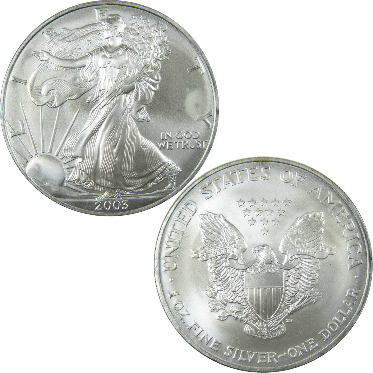 2003 American Silver Eagle Uncirculated Mint State $1 Coin SKU:CP1511