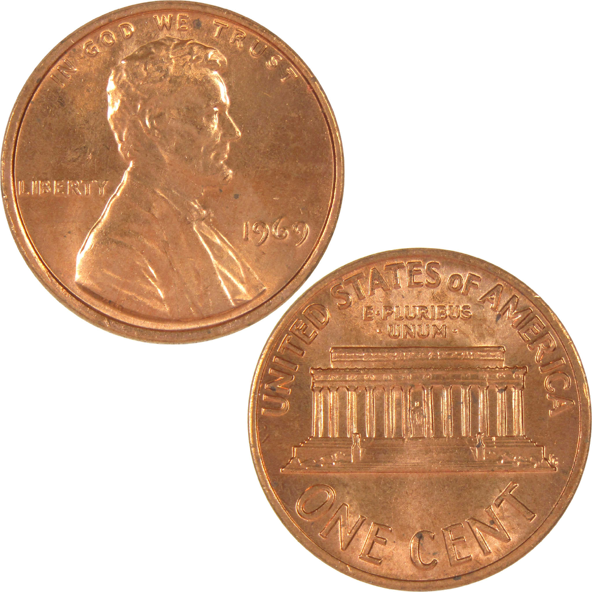 1969 Lincoln Memorial Cent BU Uncirculated Penny 1c Coin