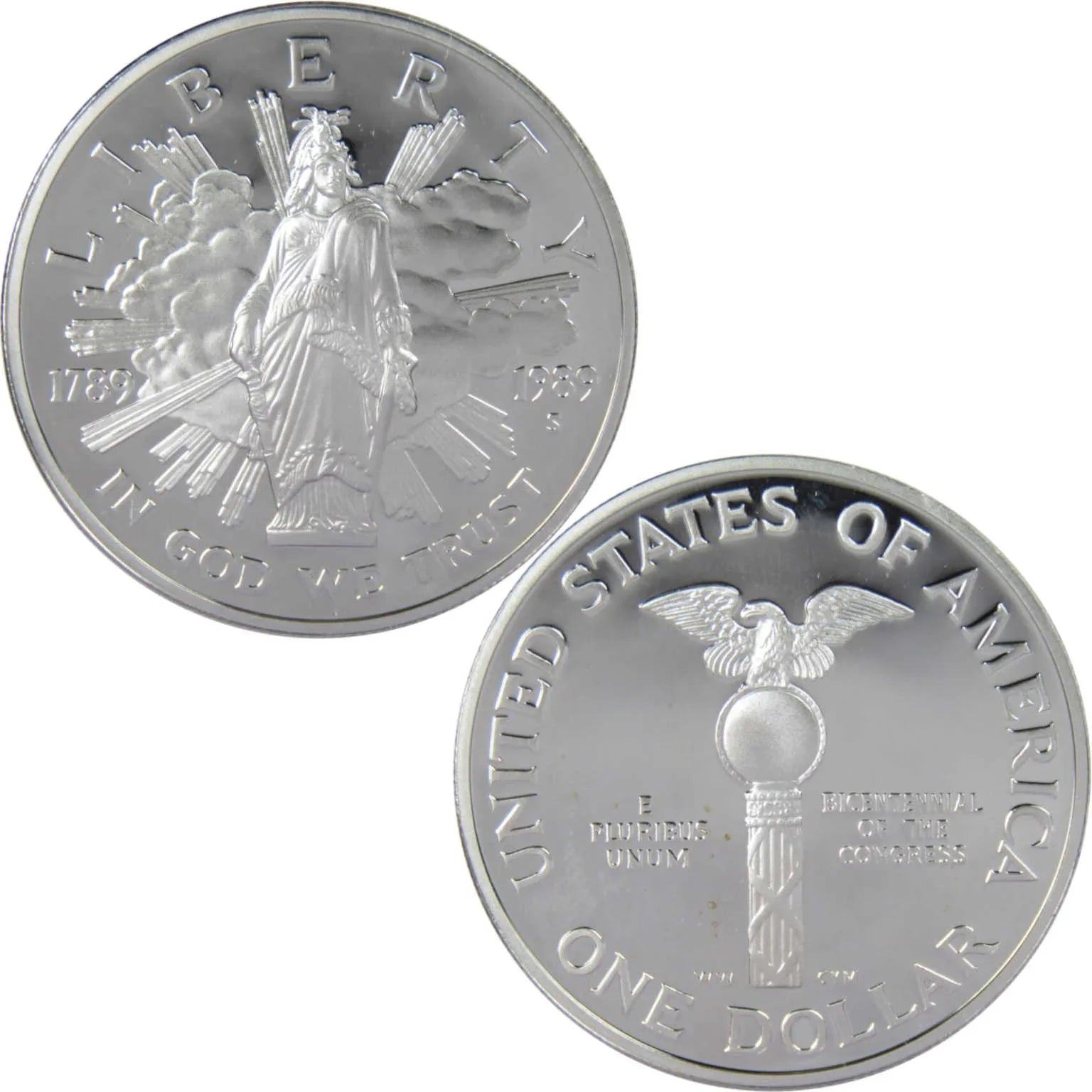 1989 S Congress Bicentennial Commemorative Silver Dollar Proof $1 Coin