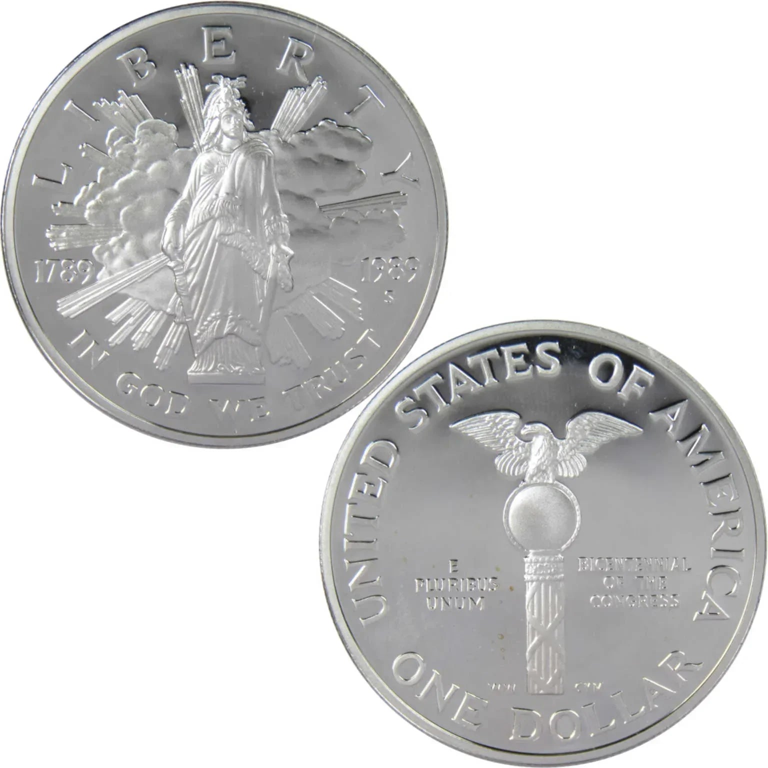 1989 S Congress Bicentennial Commemorative Silver Dollar Proof $1 Coin