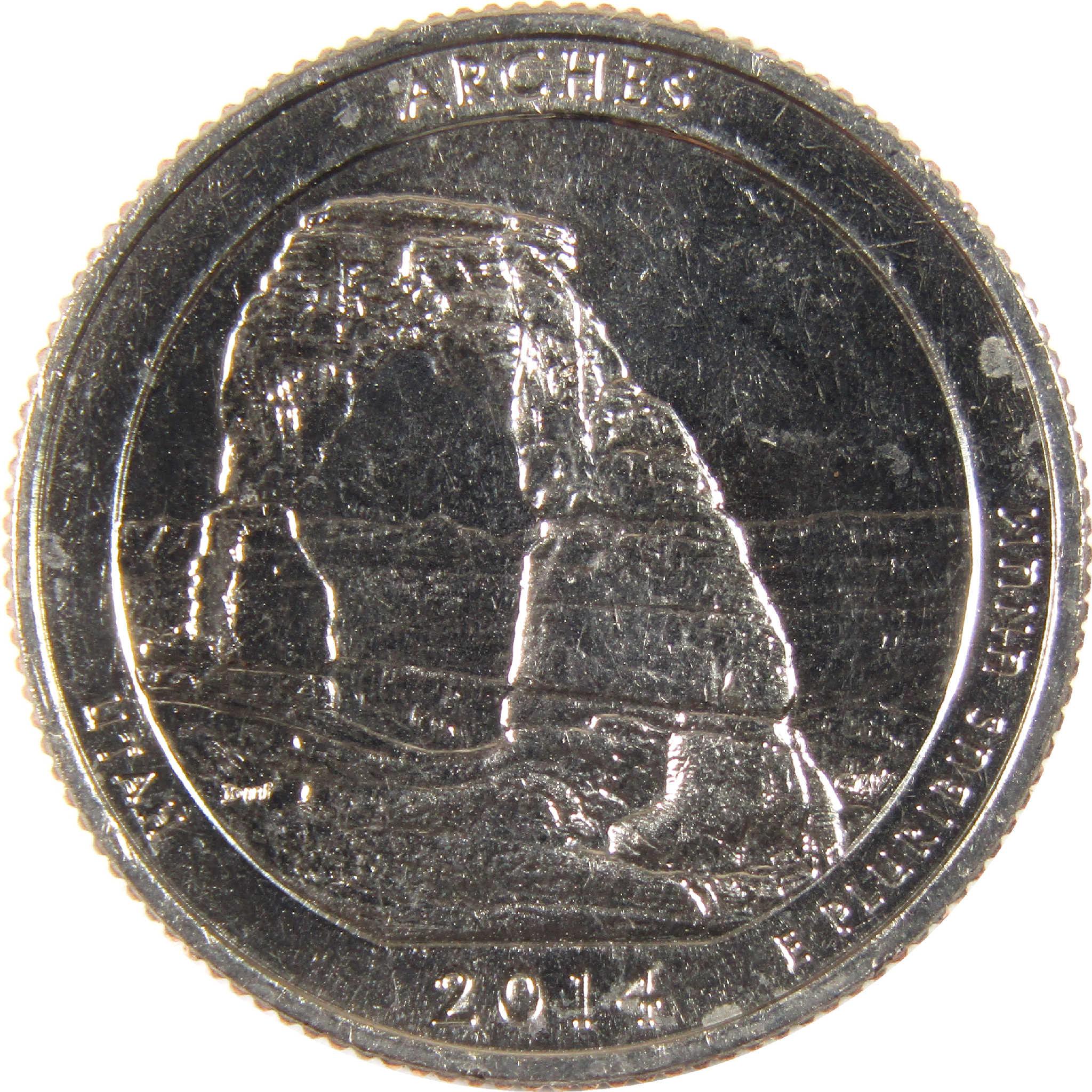 2014 S Arches National Park Quarter Uncirculated Clad 25c Coin