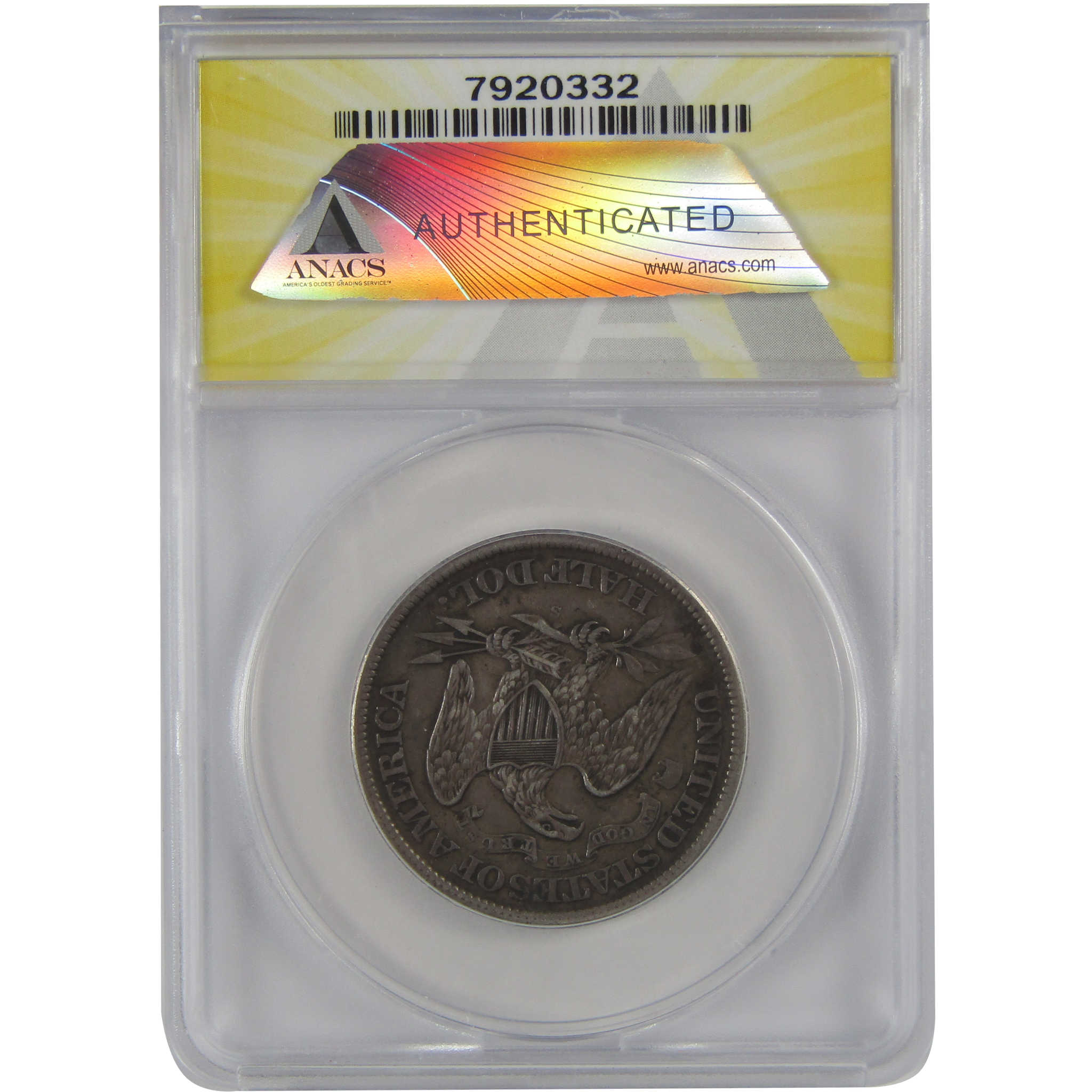 1866 S Motto Seated Liberty Half Dollar EF 40 ANACS Silver SKU:CP159