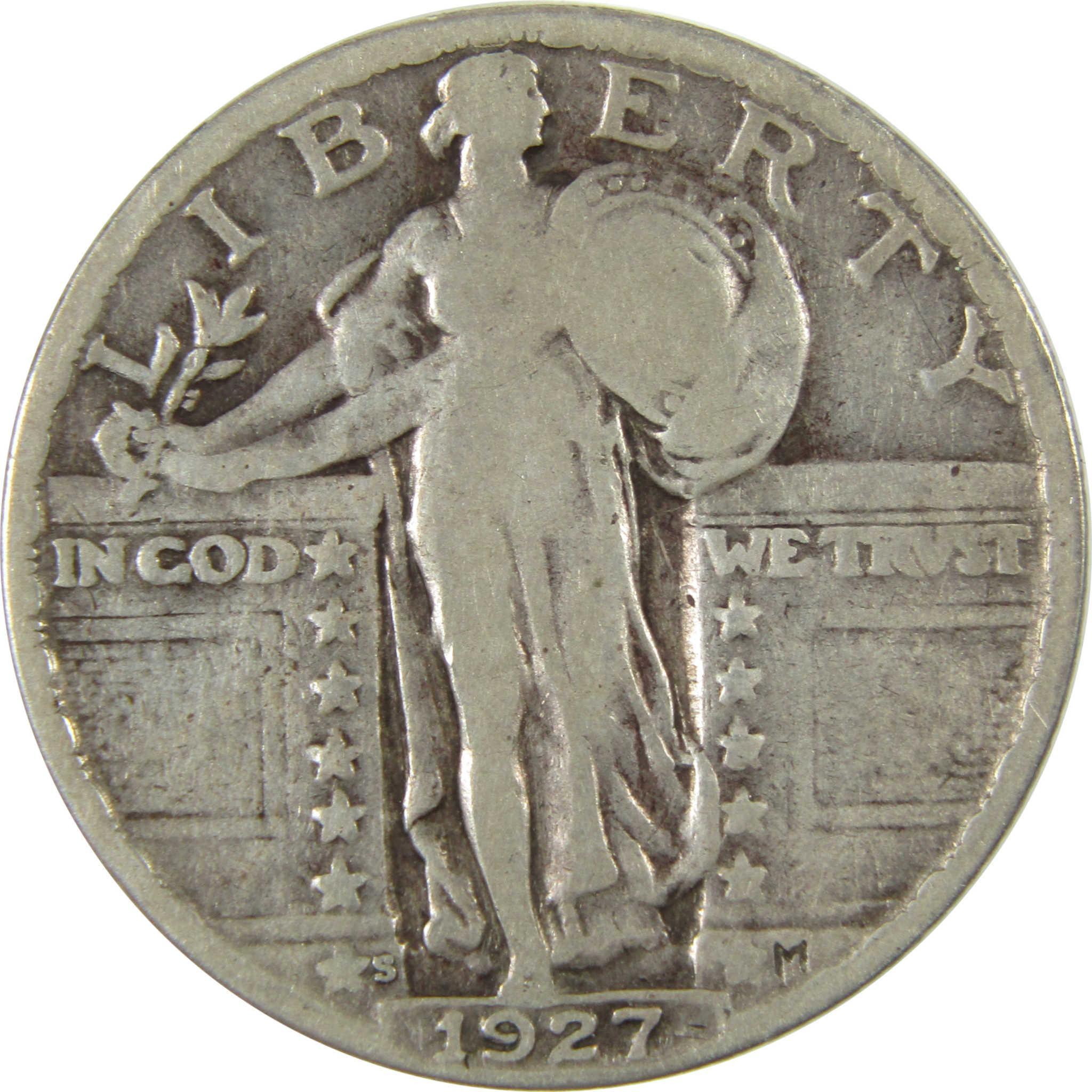 1927 S Standing Liberty Silver Quarter VG Very Good 25c Coin SKU:CP905