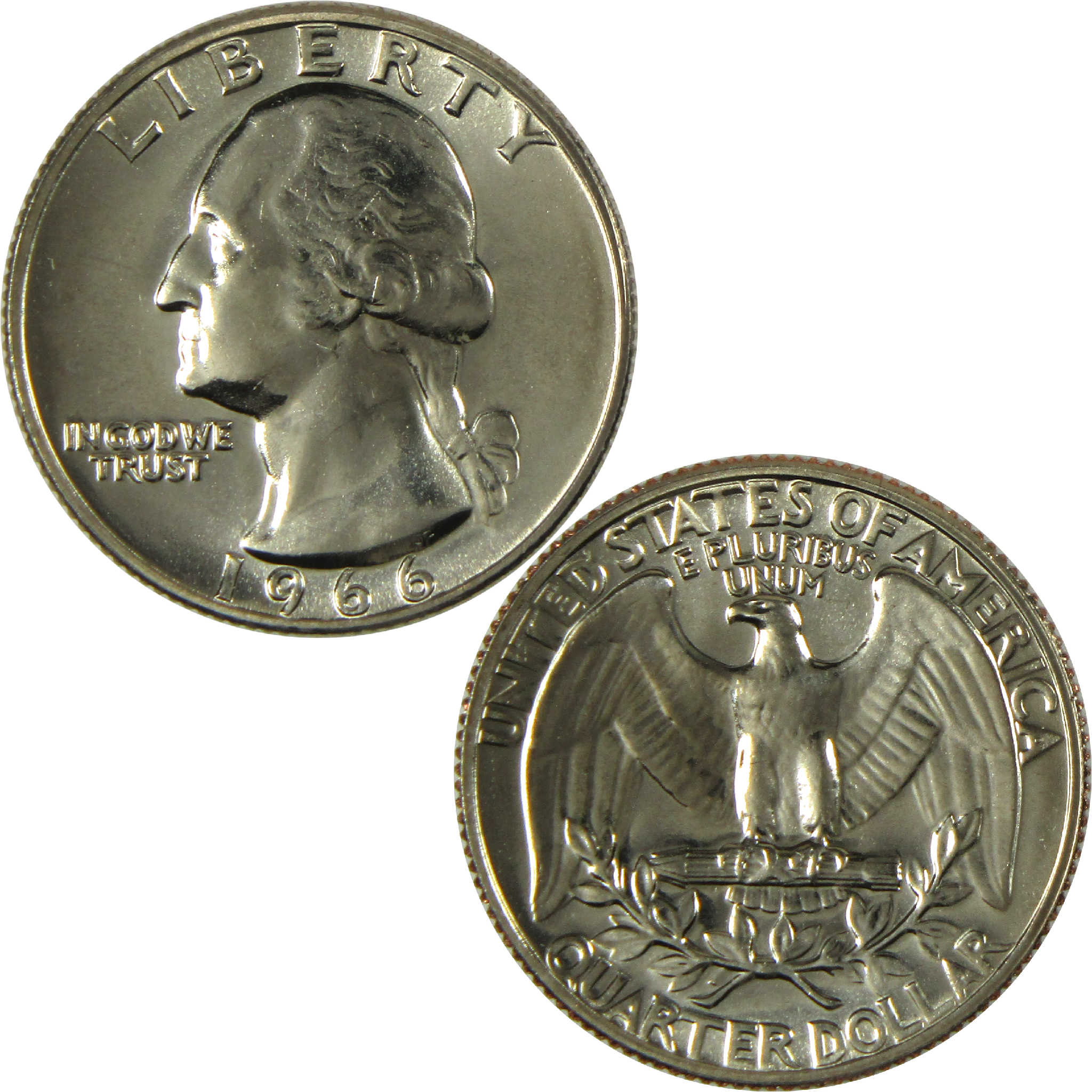 1966 SMS Washington Quarter Clad Uncirculated Mint State 25c Coin