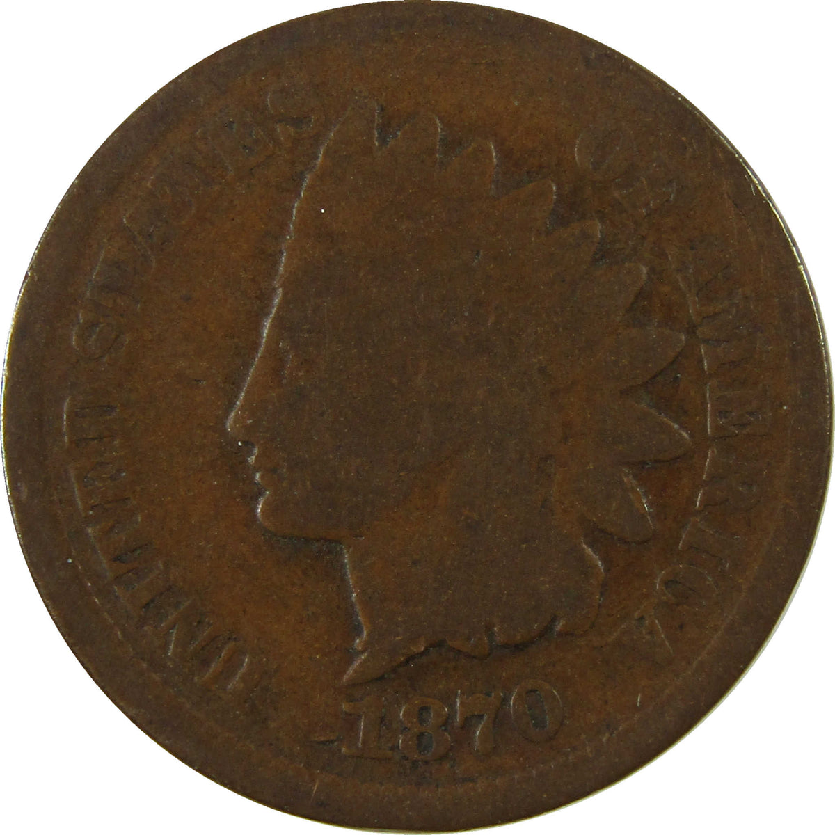 1870 Indian Head Cent G Good Penny 1c Coin Collectible SKU:CP1717