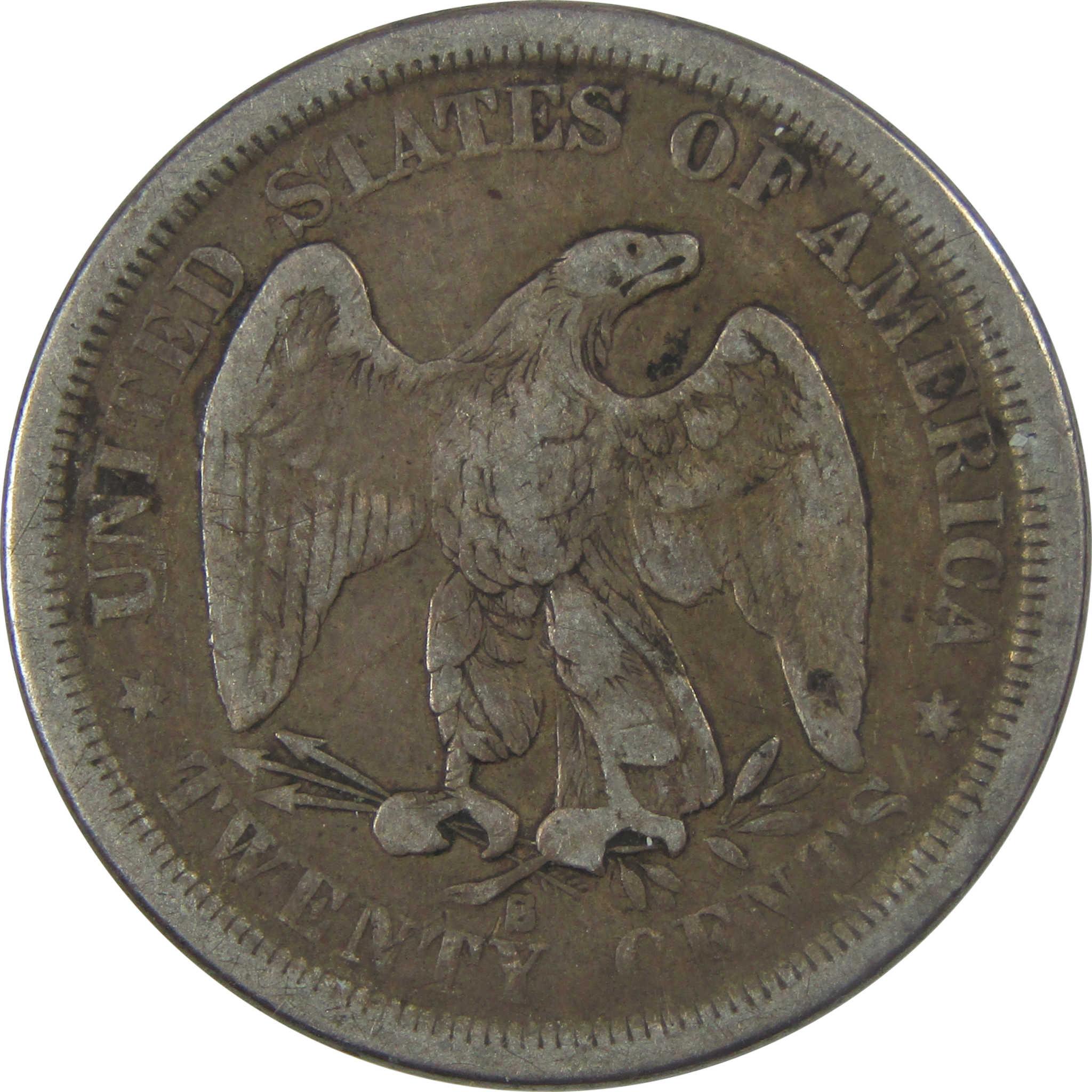 1875 S Seated Liberty Silver Twenty Cent Piece VG Very Good SKU:I24571