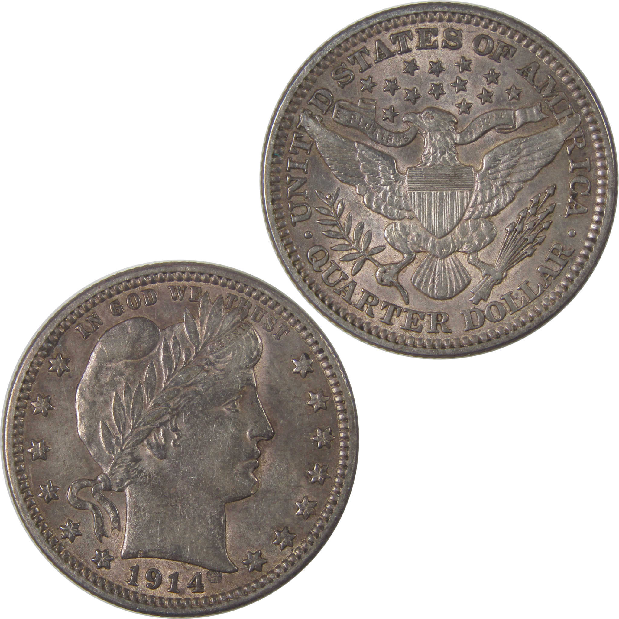 1914 Barber Quarter CH AU Choice About Uncirculated Silver SKU:I18051