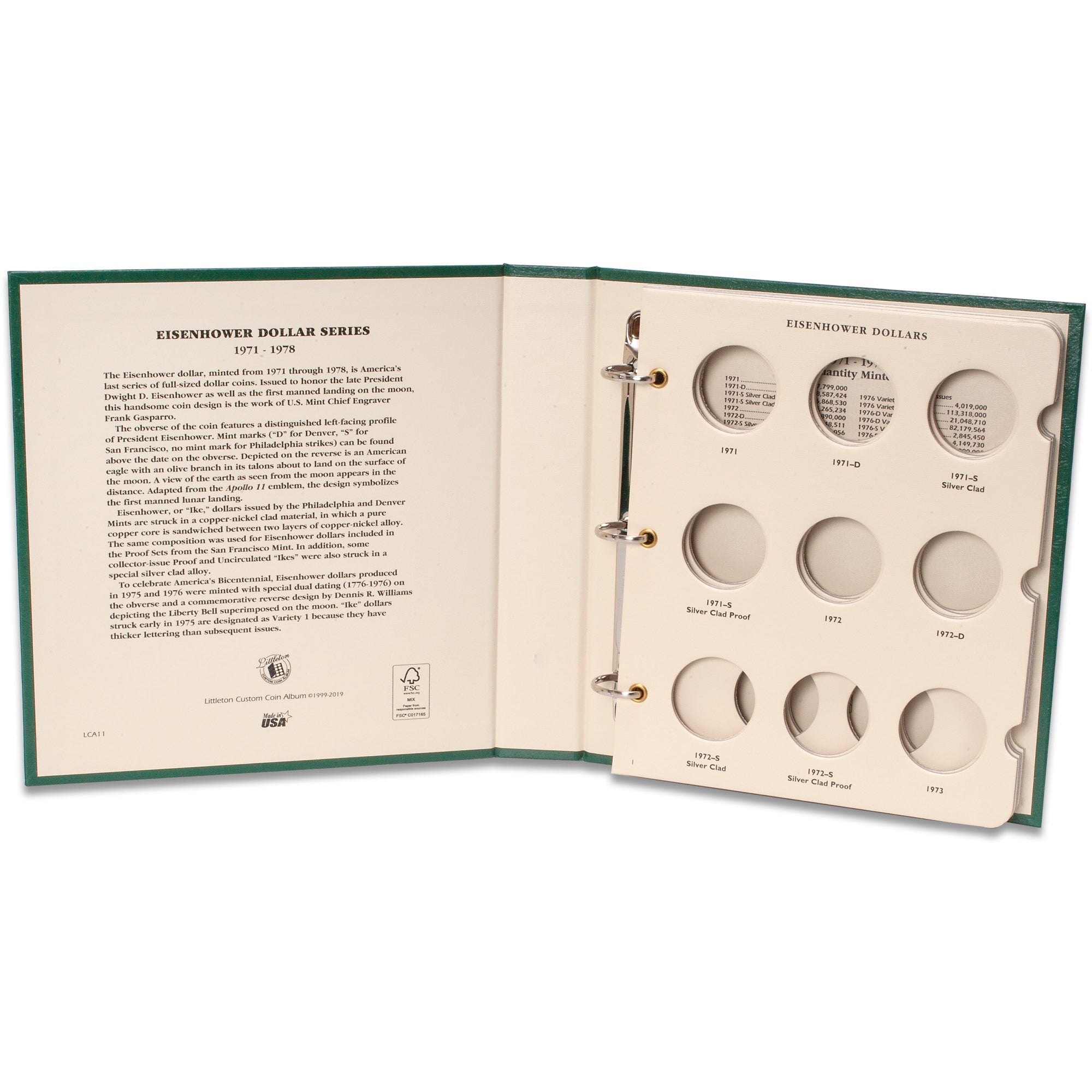 1971-1978 Eisenhower Dollar Coin Album Littleton Coin Company